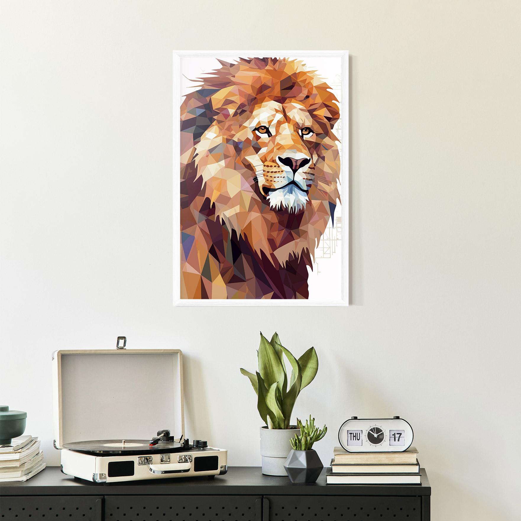 Plakat w Ramie Artistic Lion Head mockup 2