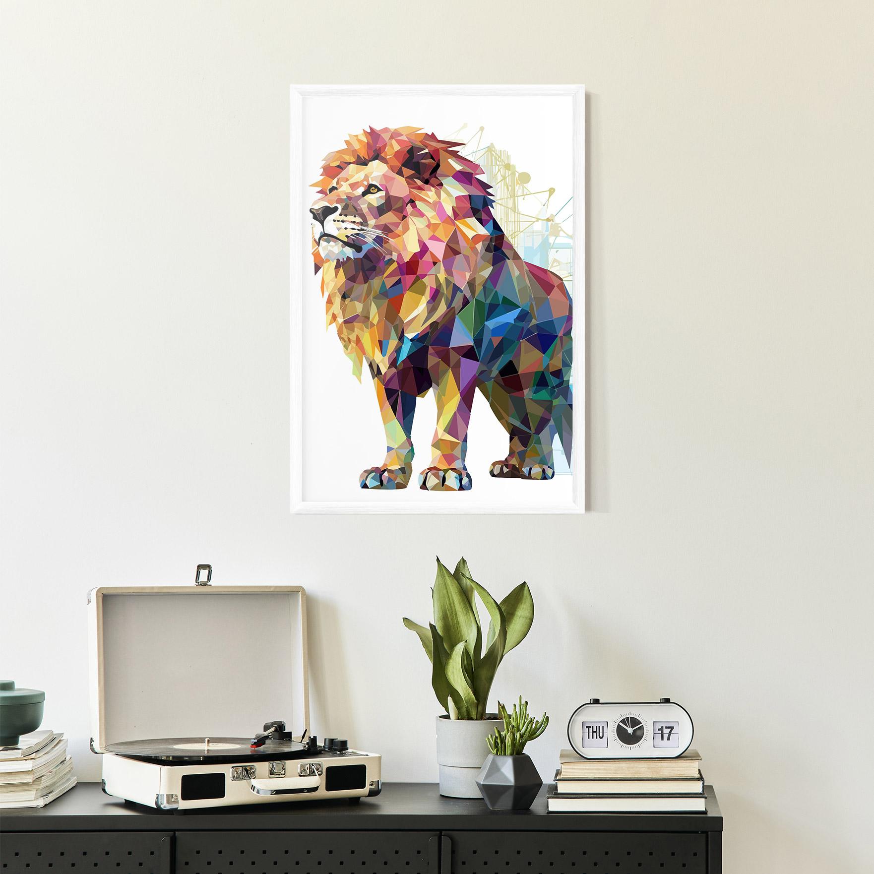 Plakat w Ramie Artistic Lion mockup 2