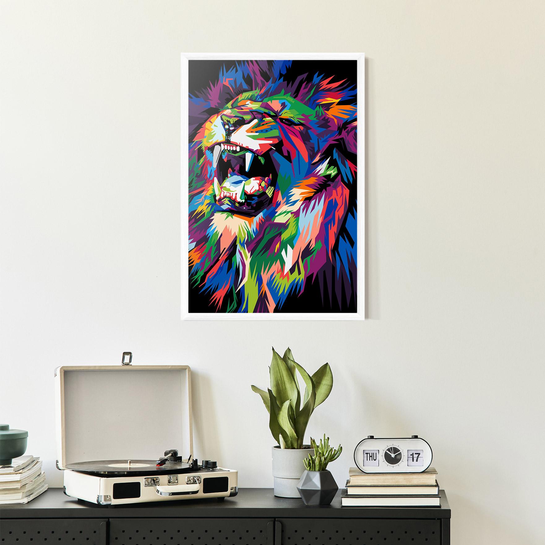 Plakat w Ramie Beautiful Lion mockup 2