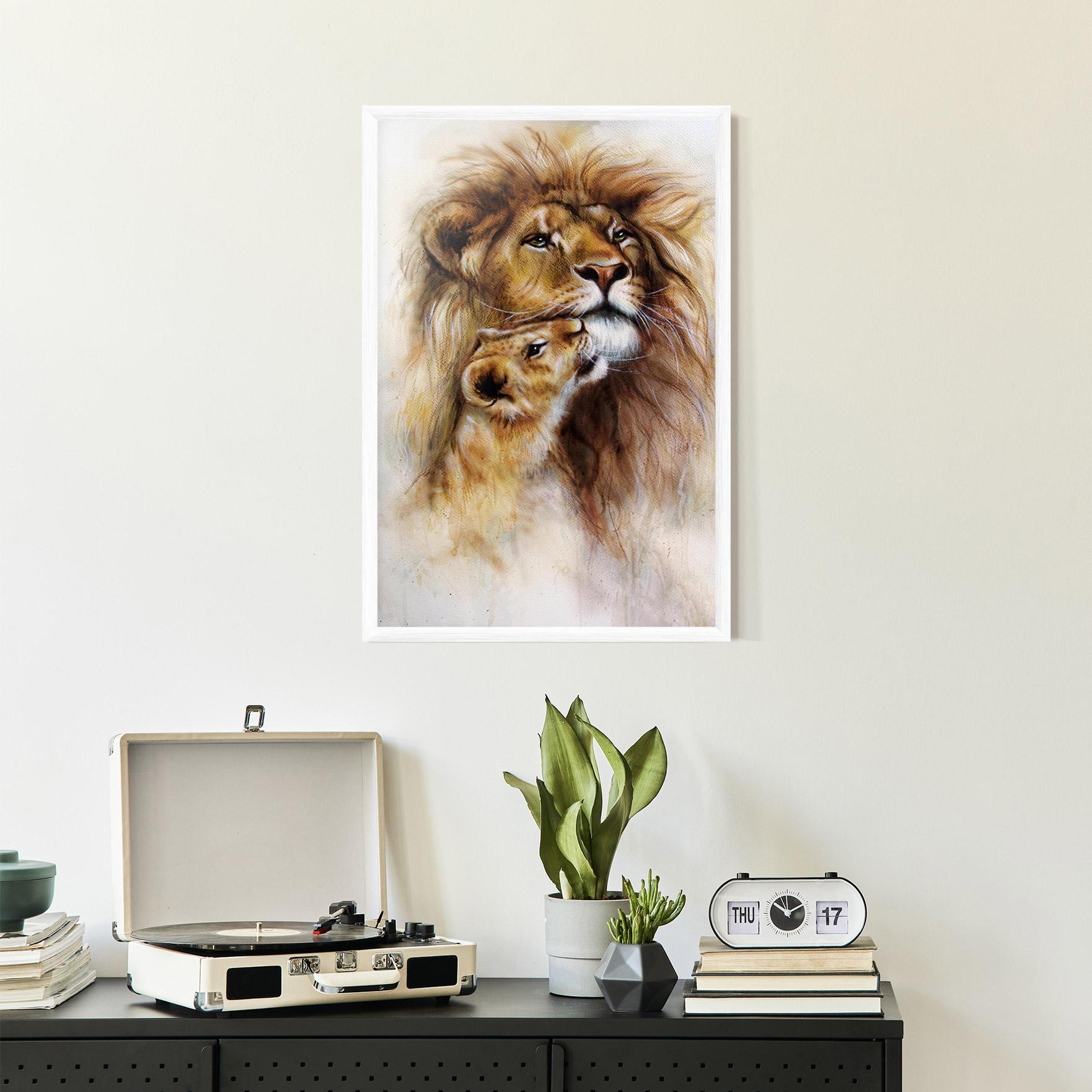 Plakat w Ramie Lion Love mockup 2