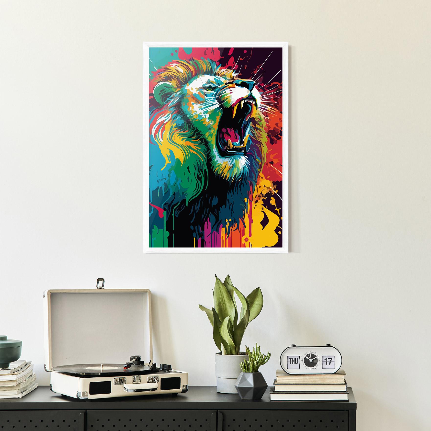 Plakat w Ramie Lion Splash mockup 2