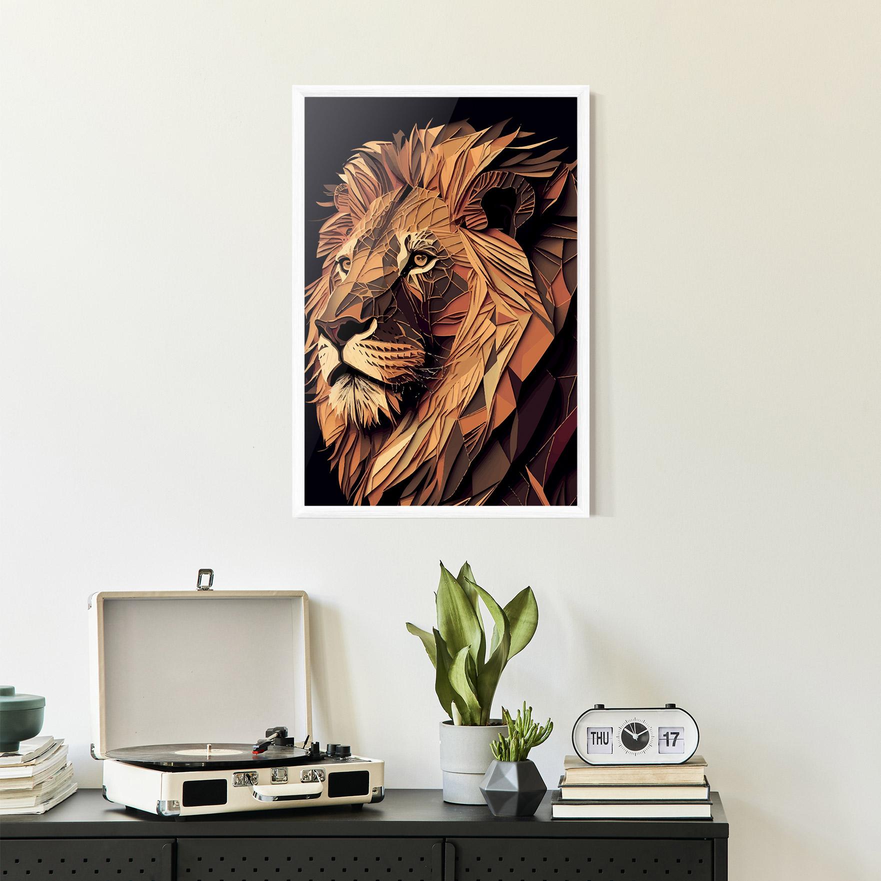 Plakat w Ramie Orange Mix Lion mockup 2