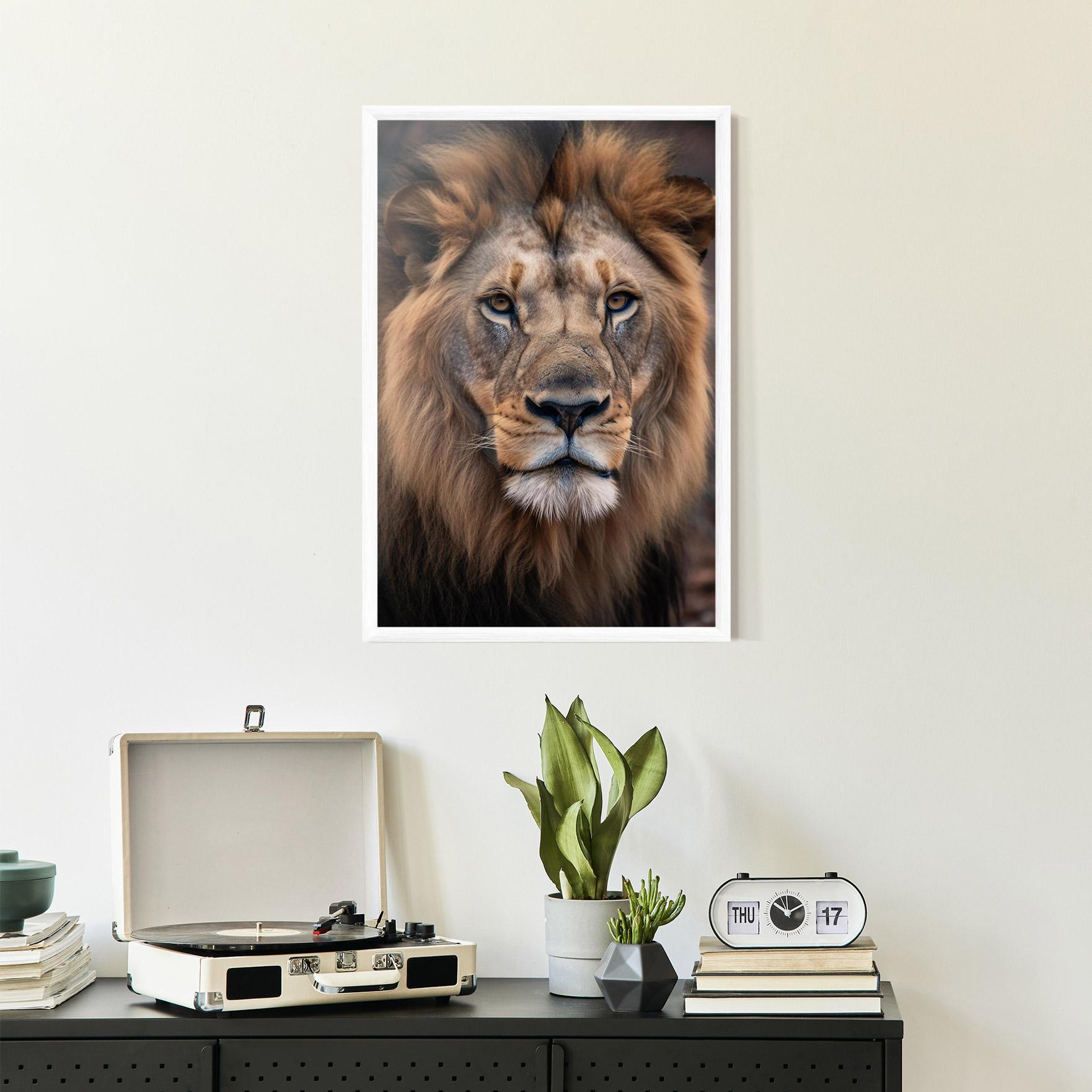 Plakat w Ramie Wild Lion View mockup 2