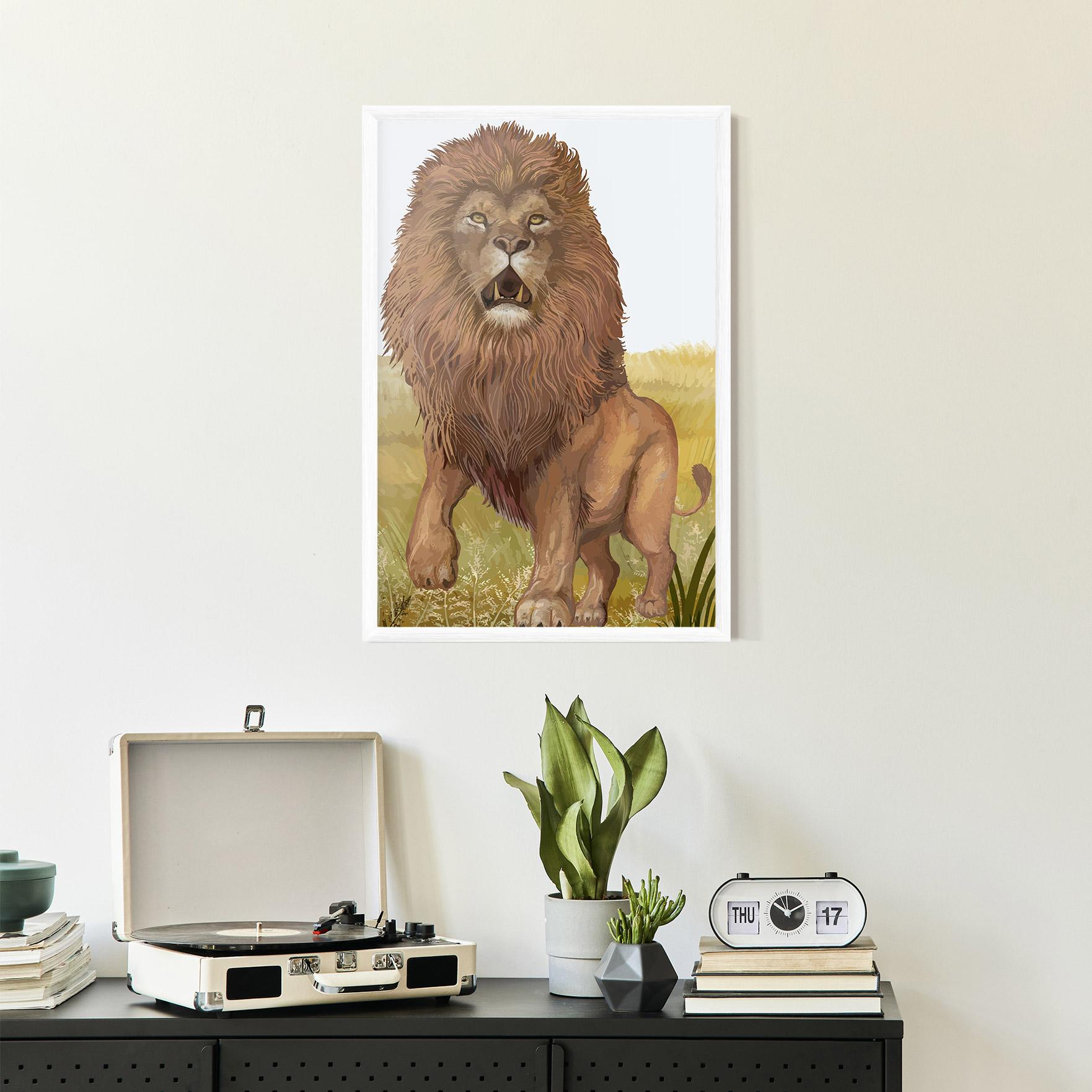 Plakat w Ramie Wild Lion mockup 2