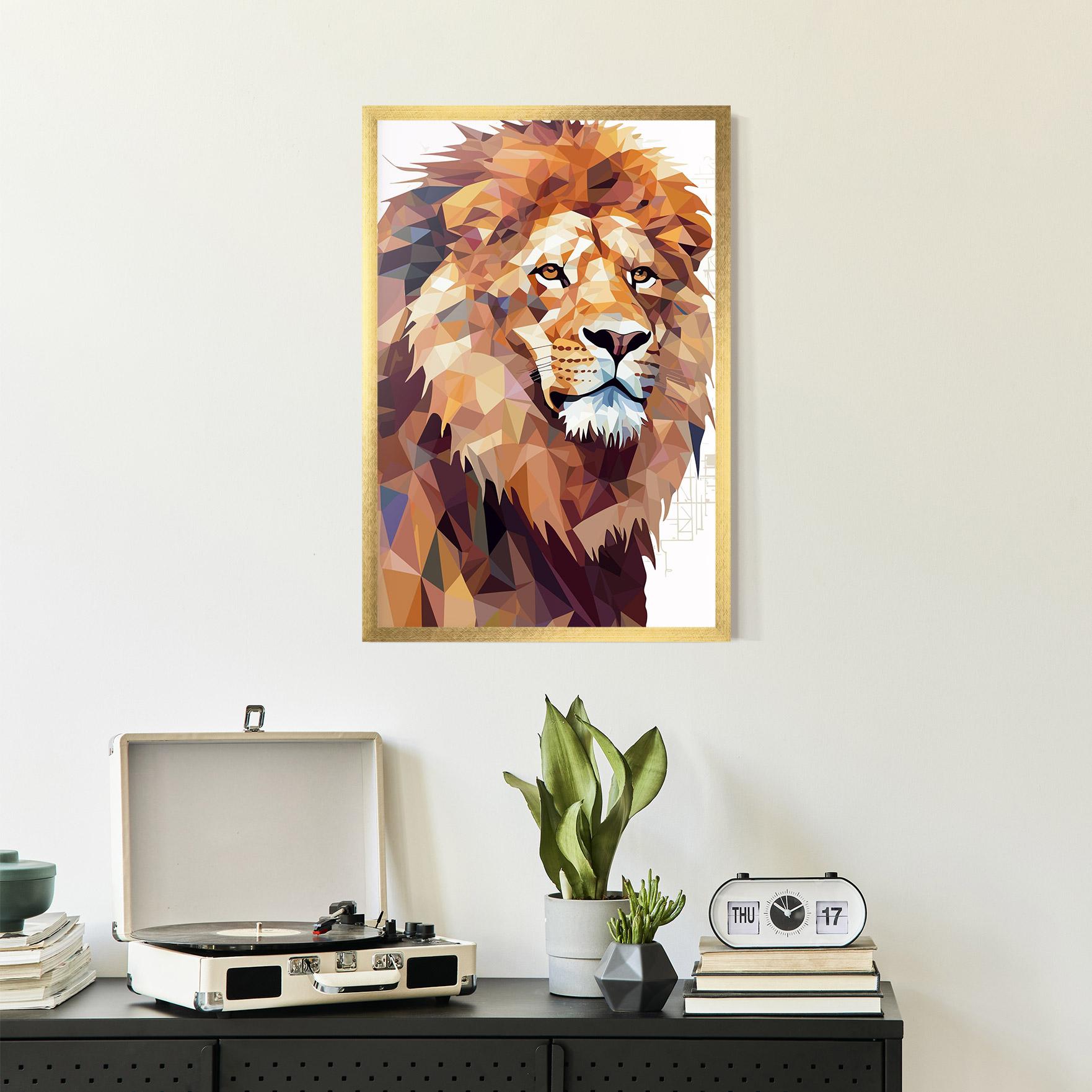 Plakat w Ramie Artistic Lion Head mockup 2