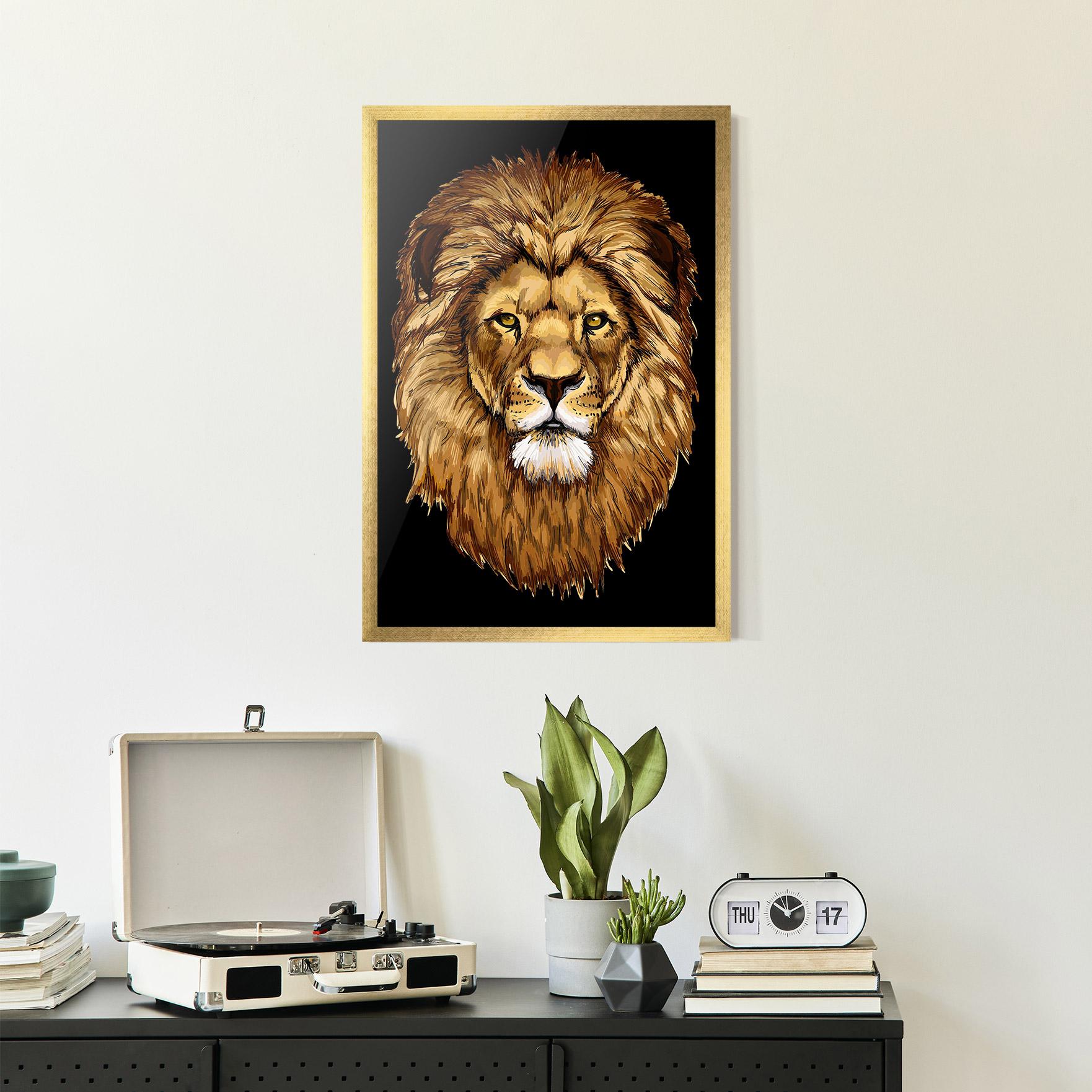 Plakat w Ramie Lion Head mockup 2