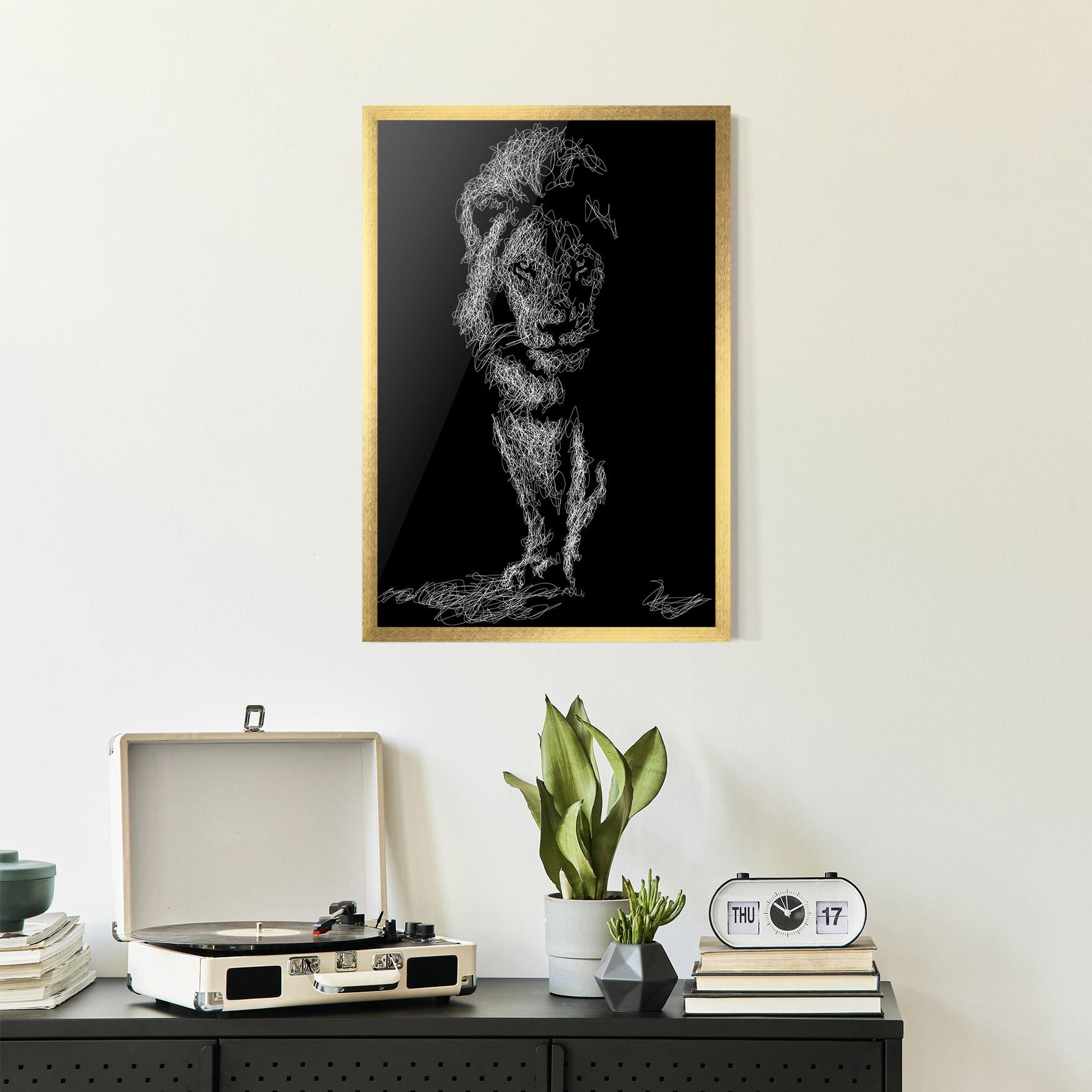 Plakat w Ramie Lion Signature mockup 2