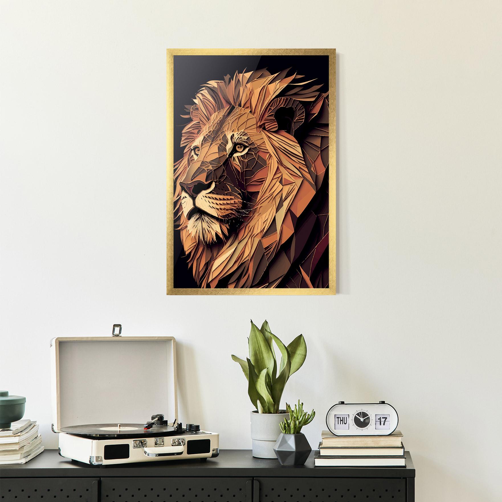 Plakat w Ramie Orange Mix Lion mockup 2