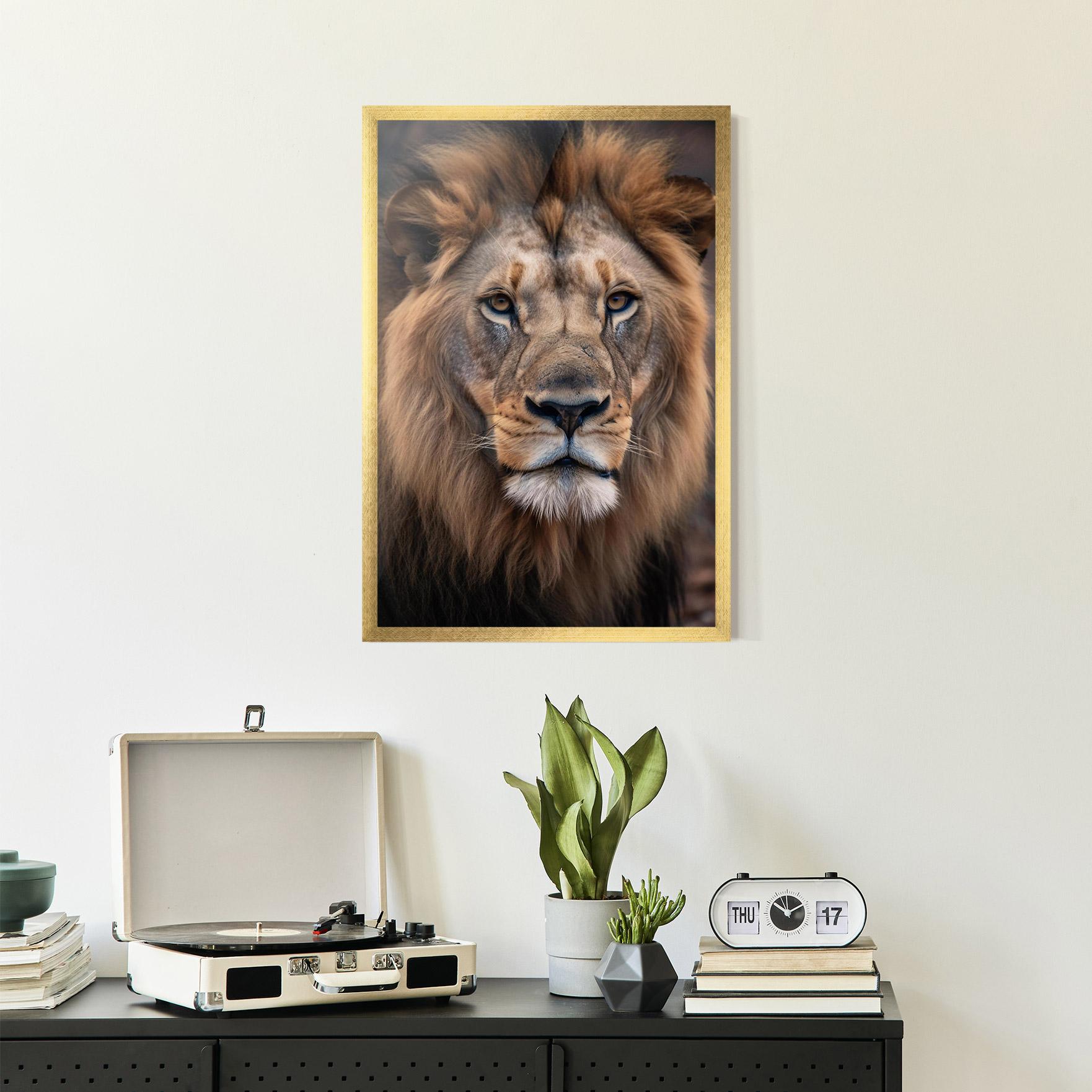 Plakat w Ramie Wild Lion View mockup 2
