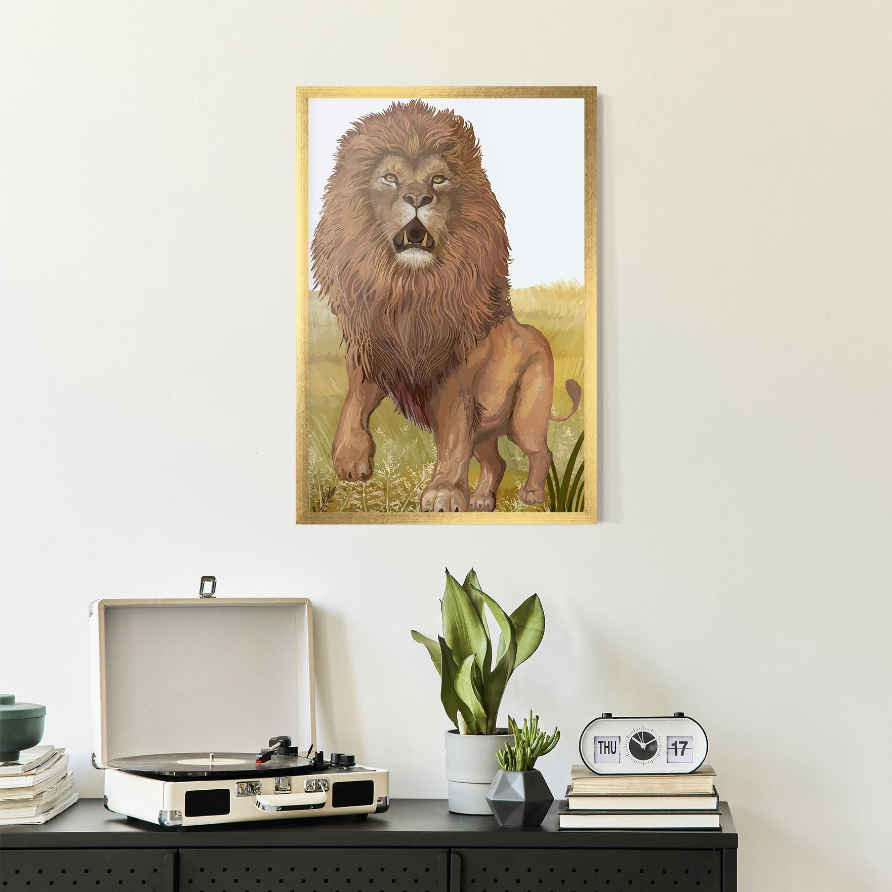 Plakat w Ramie Wild Lion mockup 2