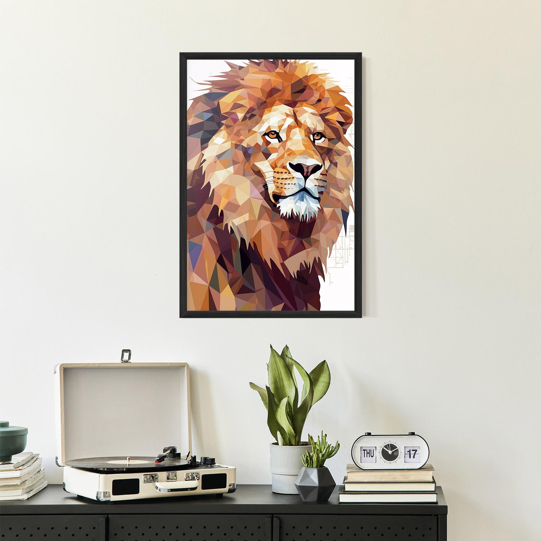 Plakat w Ramie Artistic Lion Head mockup 2
