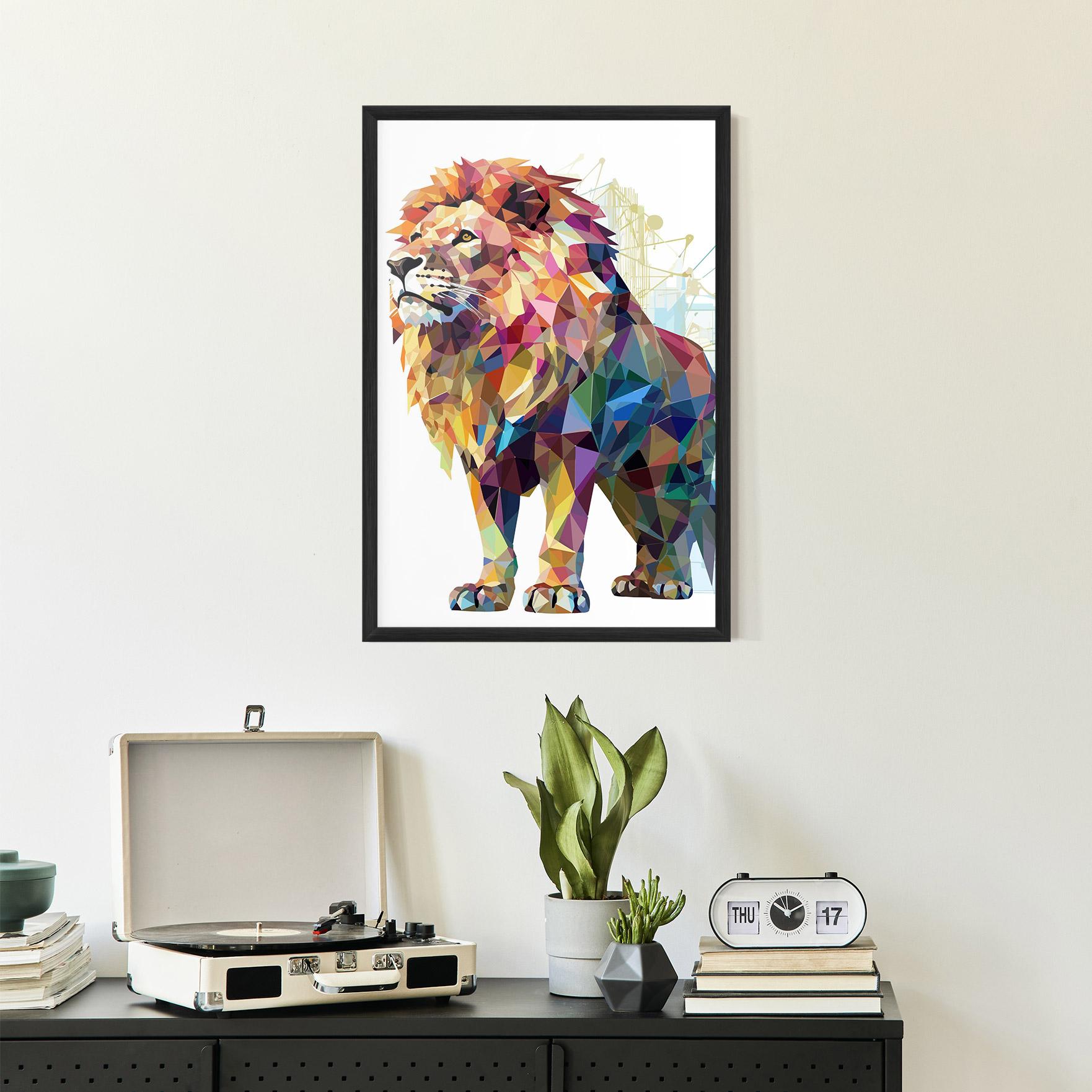 Plakat w Ramie Artistic Lion mockup 2