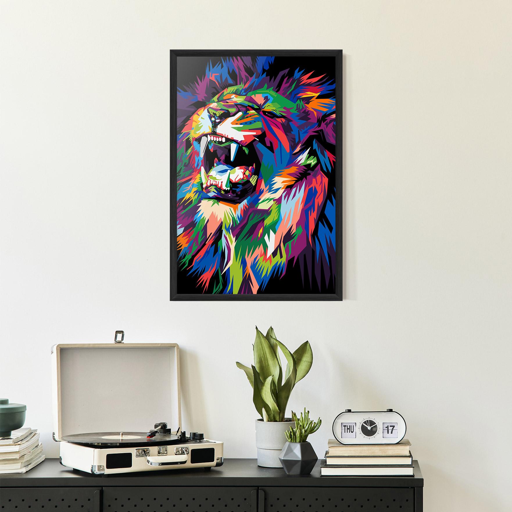 Plakat w Ramie Beautiful Lion mockup 2
