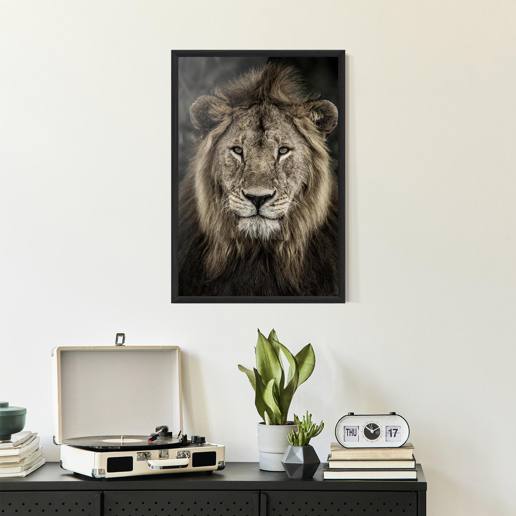 Plakat w Ramie Lion Close Up mockup 2