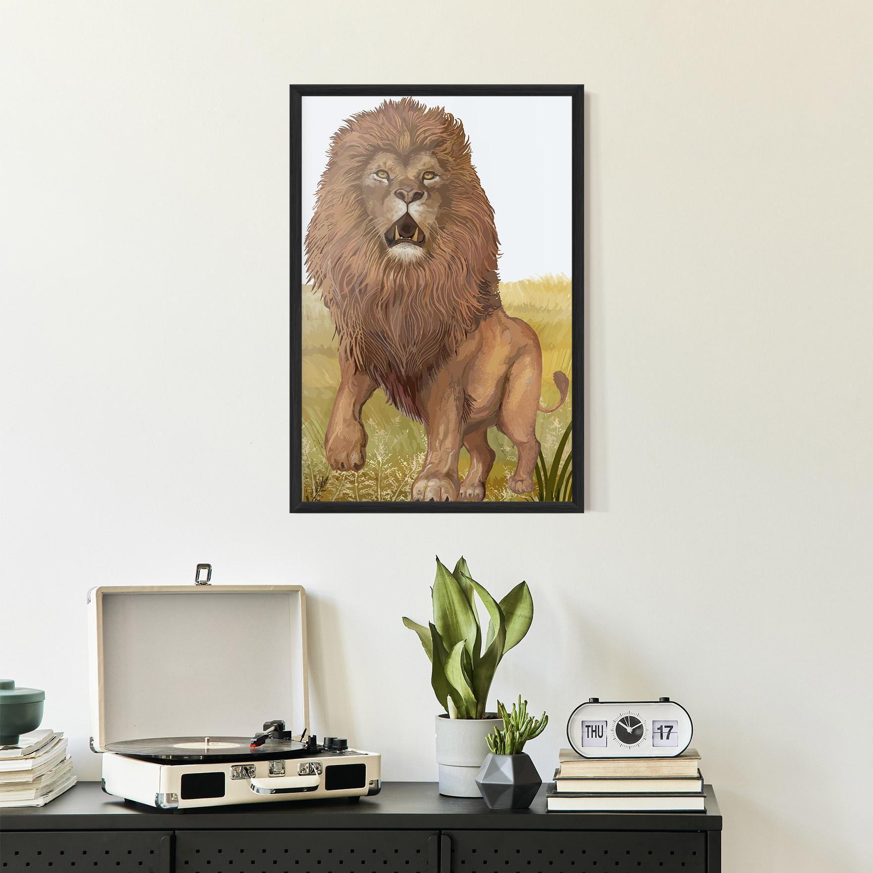 Plakat w Ramie Wild Lion mockup 2