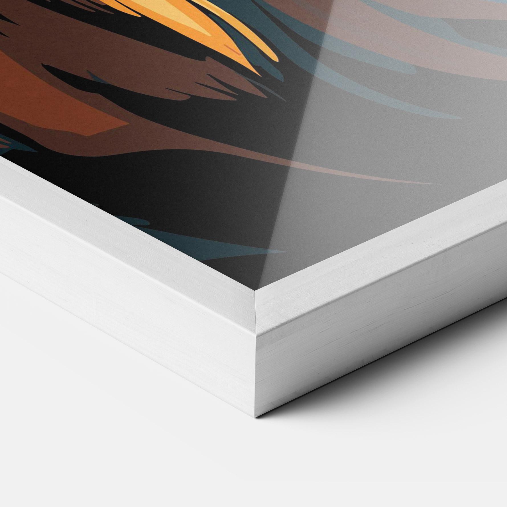 Plakat w Ramie Blue Yellow Lion mockup 3