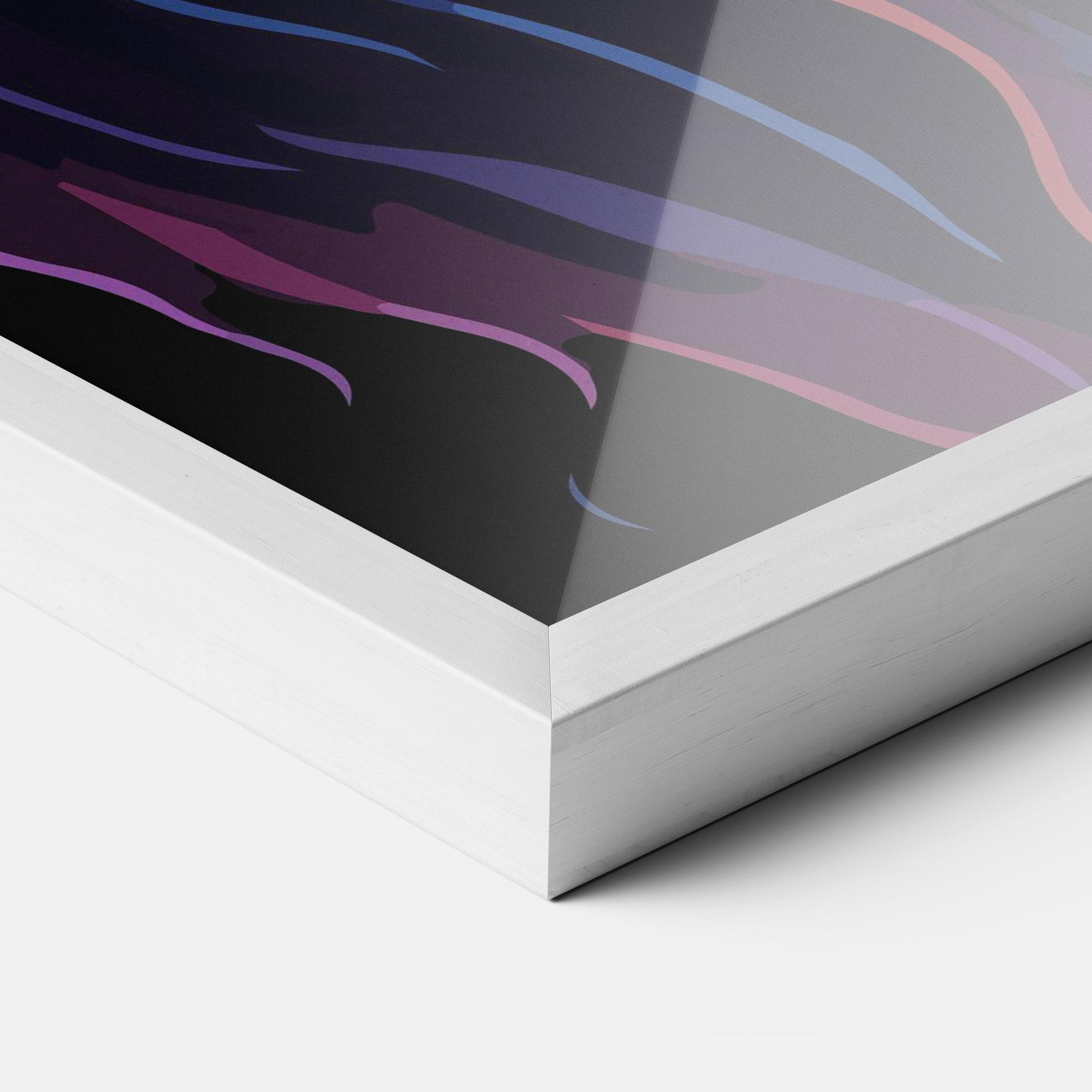 Plakat w Ramie Colorful Lion On Black mockup 3