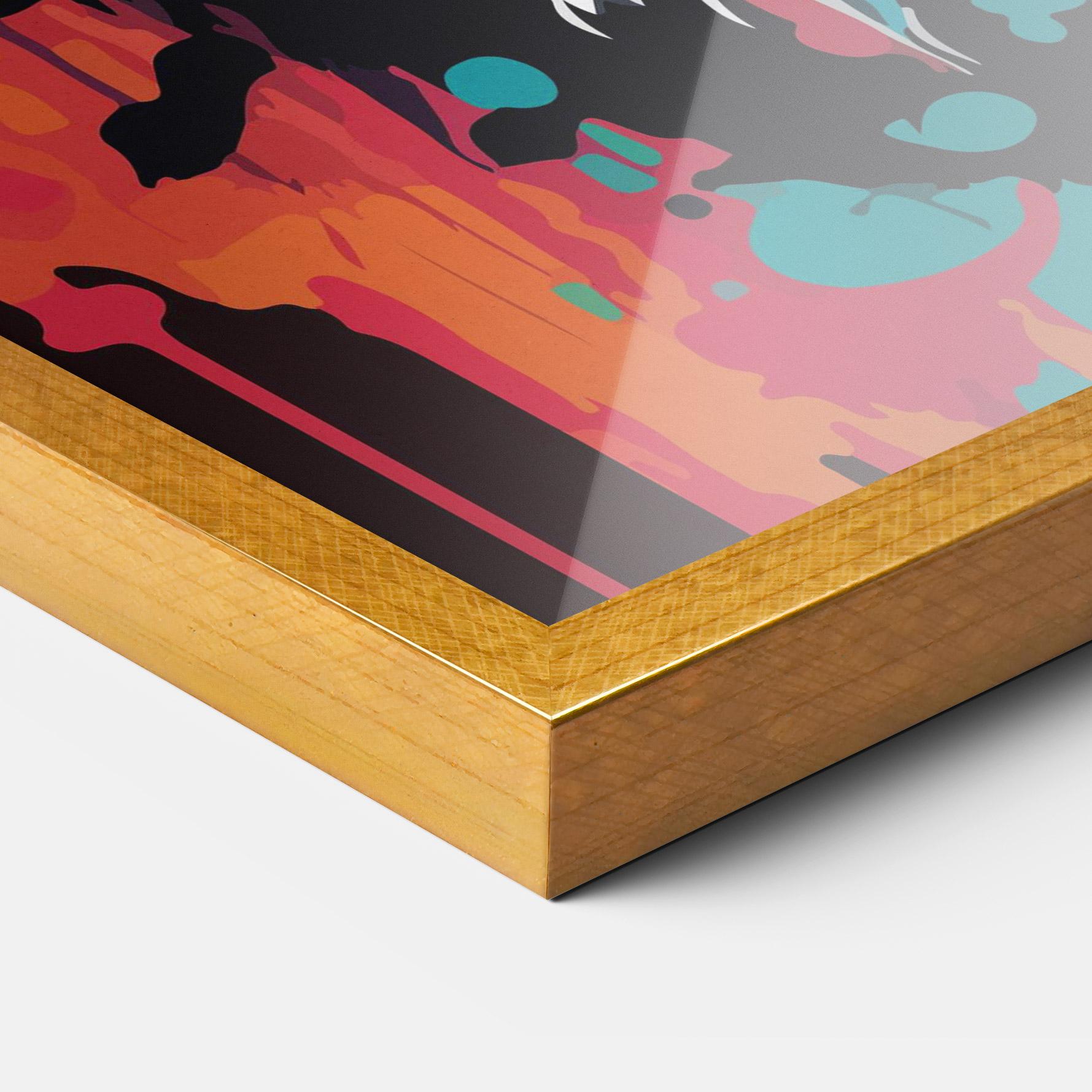 Plakat w Ramie Blue Green Lion mockup 3