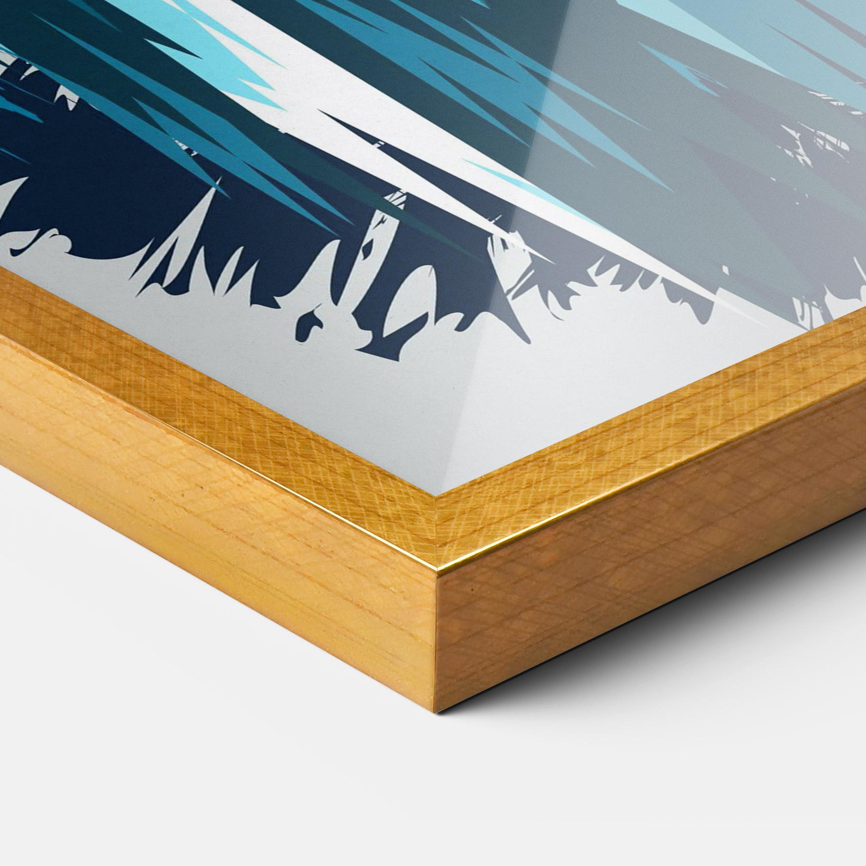 Plakat w Ramie Blue Lion Head mockup 3