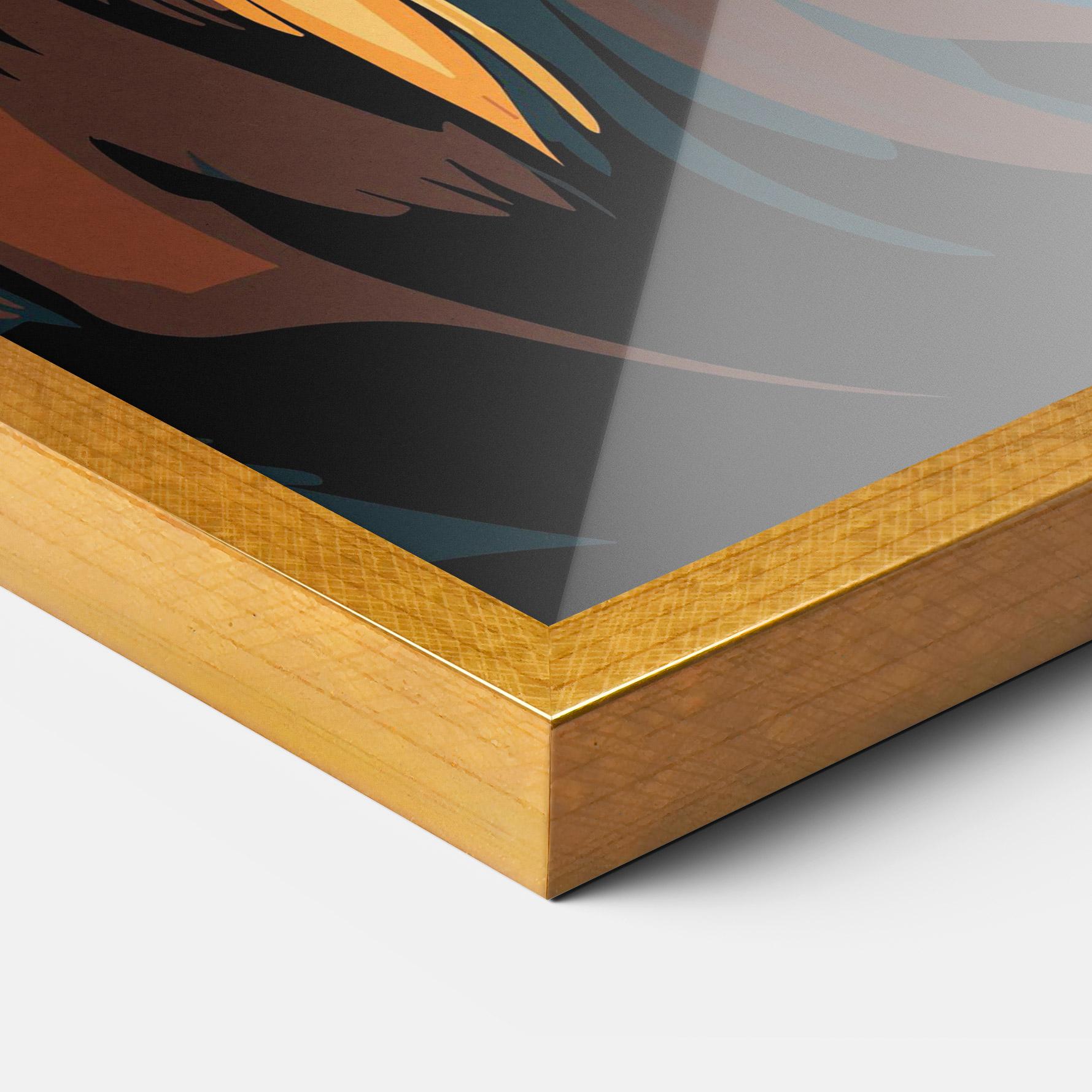 Plakat w Ramie Blue Yellow Lion mockup 3