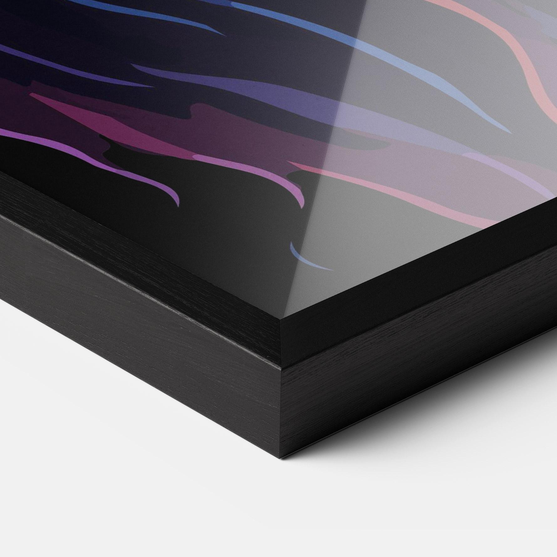 Plakat w Ramie Colorful Lion On Black mockup 3