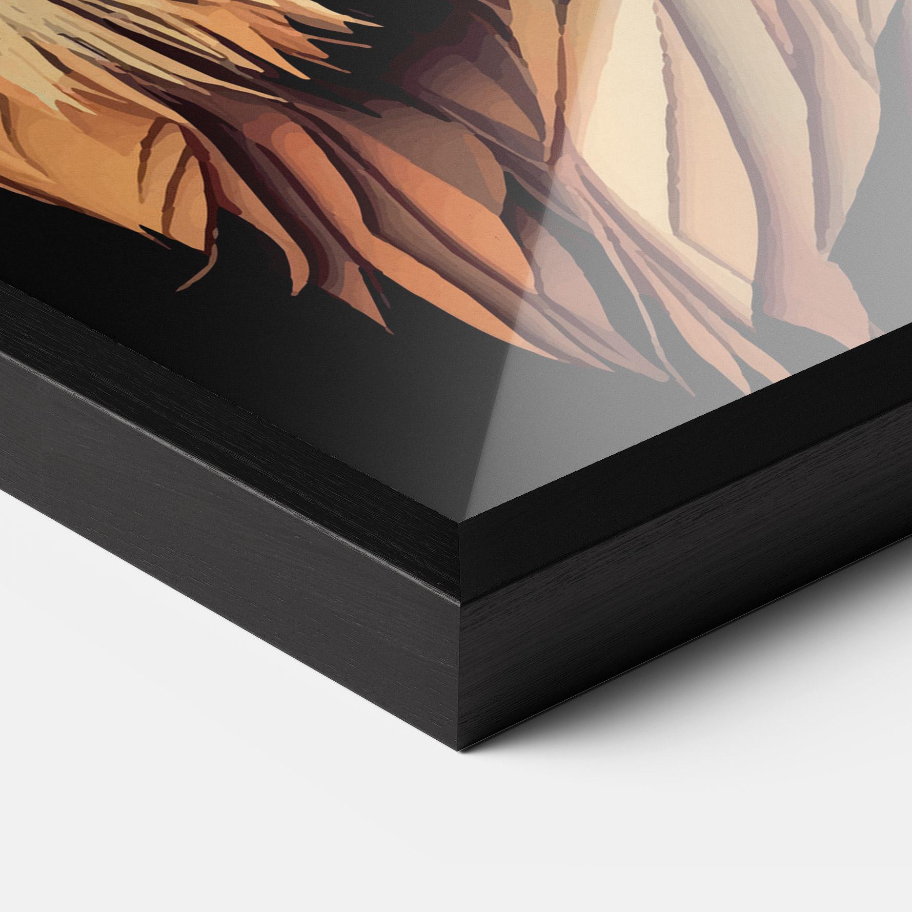 Plakat w Ramie Orange Mix Lion mockup 3