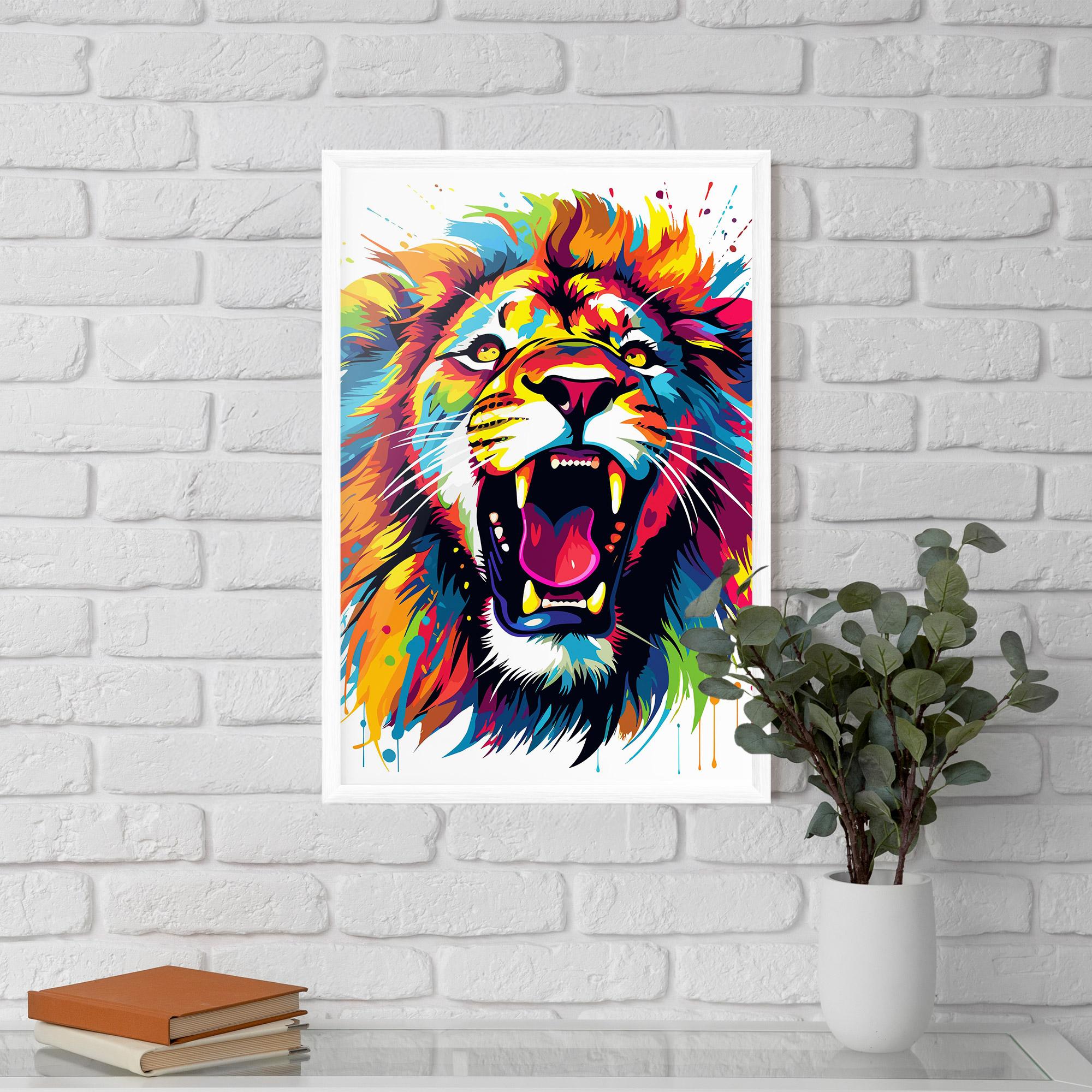Plakat w Ramie Angry Lion Mix mockup 5