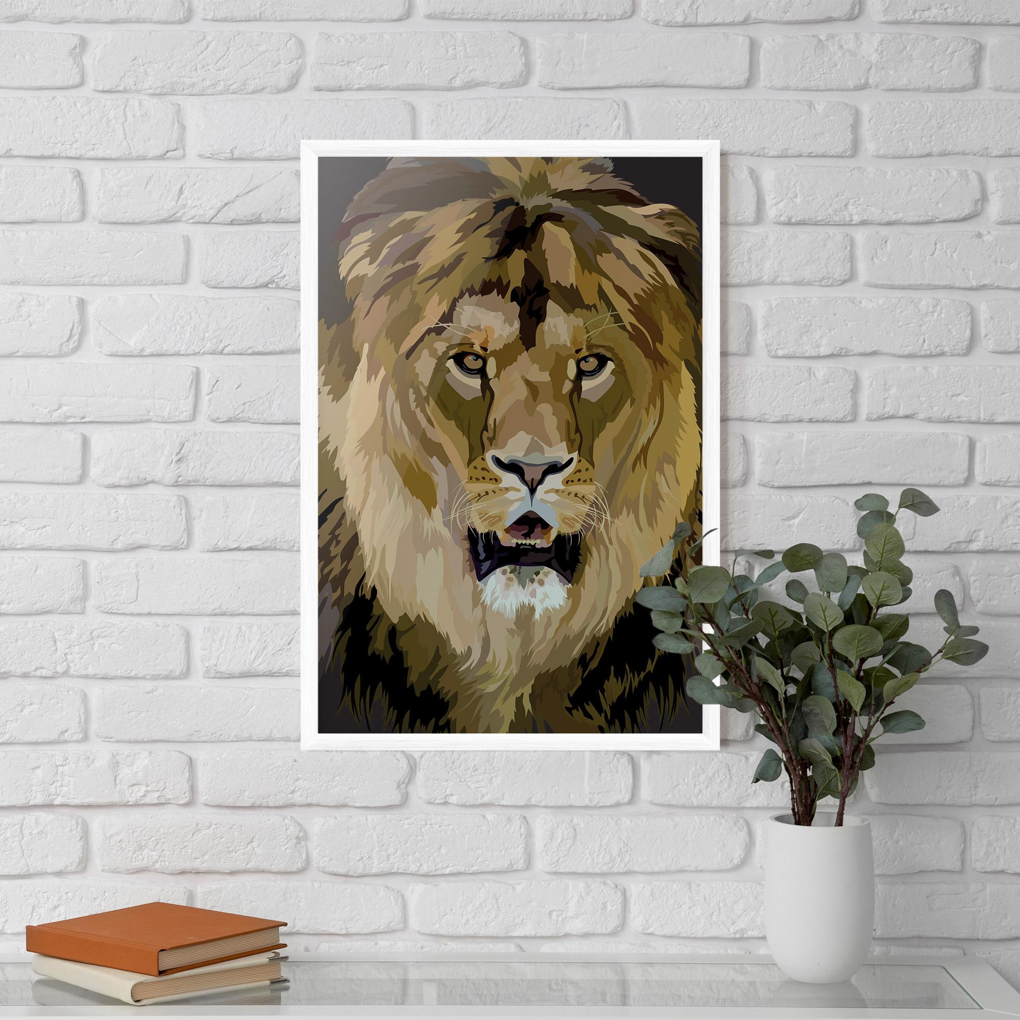 Plakat w Ramie Beautiful Lion Art mockup 5