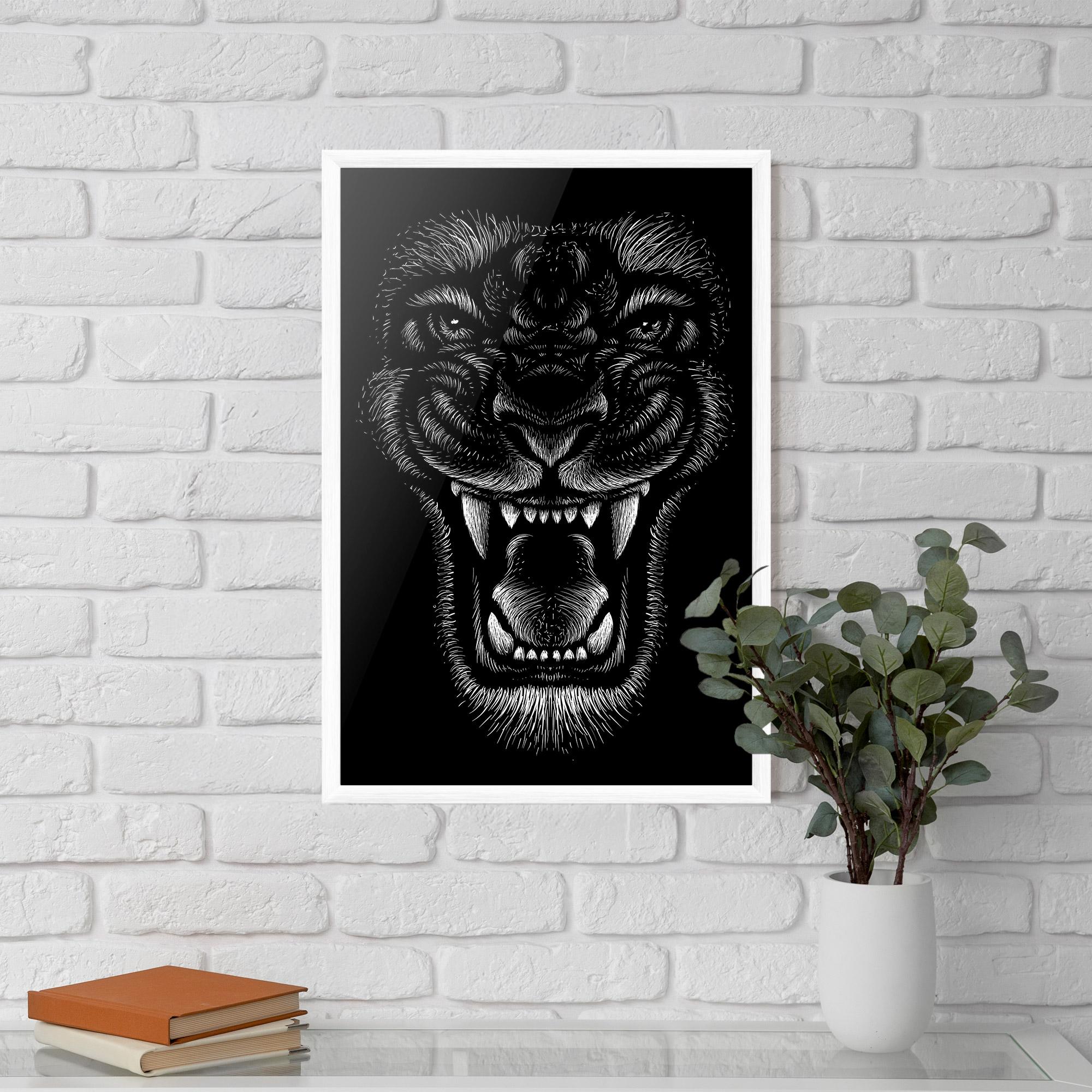 Plakat w Ramie Lion Bite mockup 5