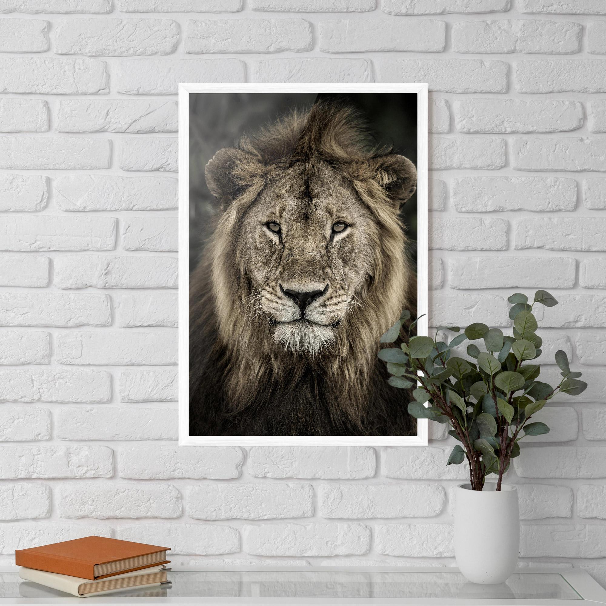 Plakat w Ramie Lion Close Up mockup 5