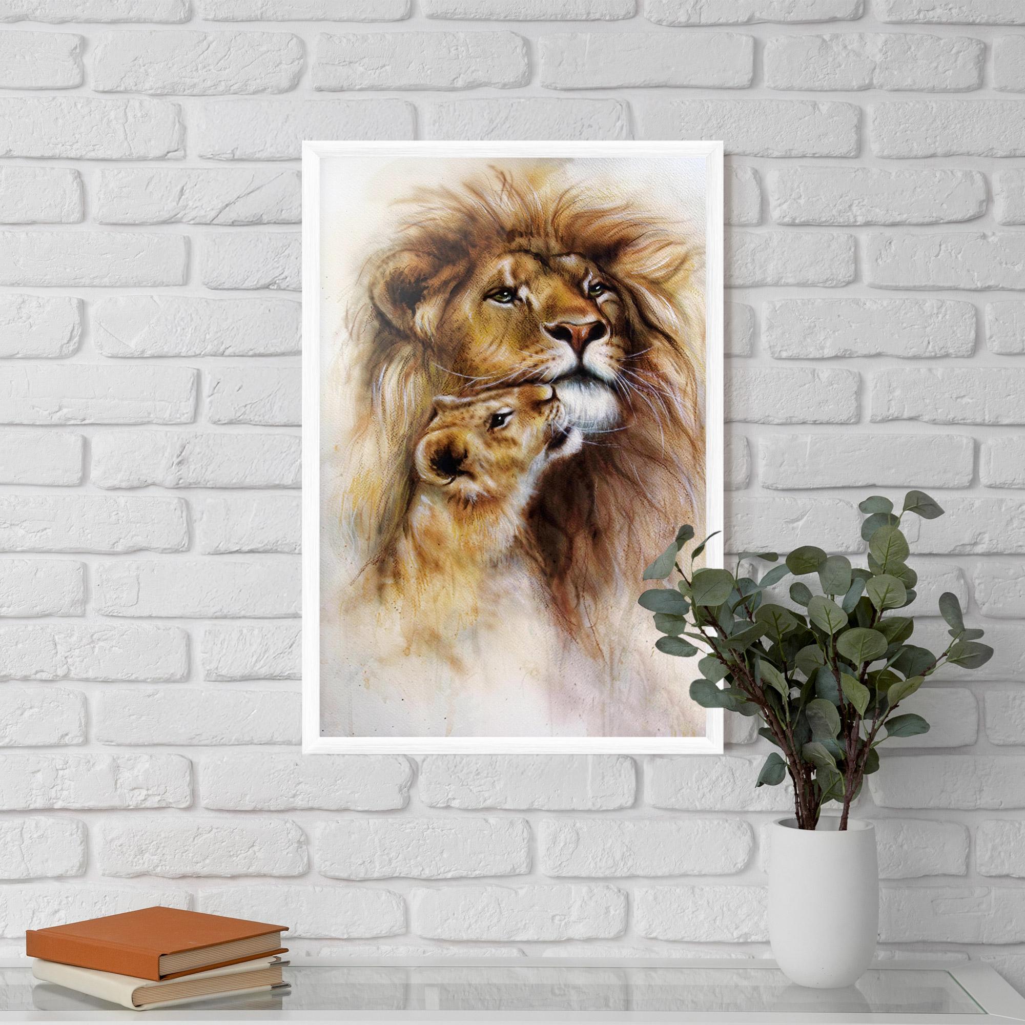 Plakat w Ramie Lion Love mockup 5