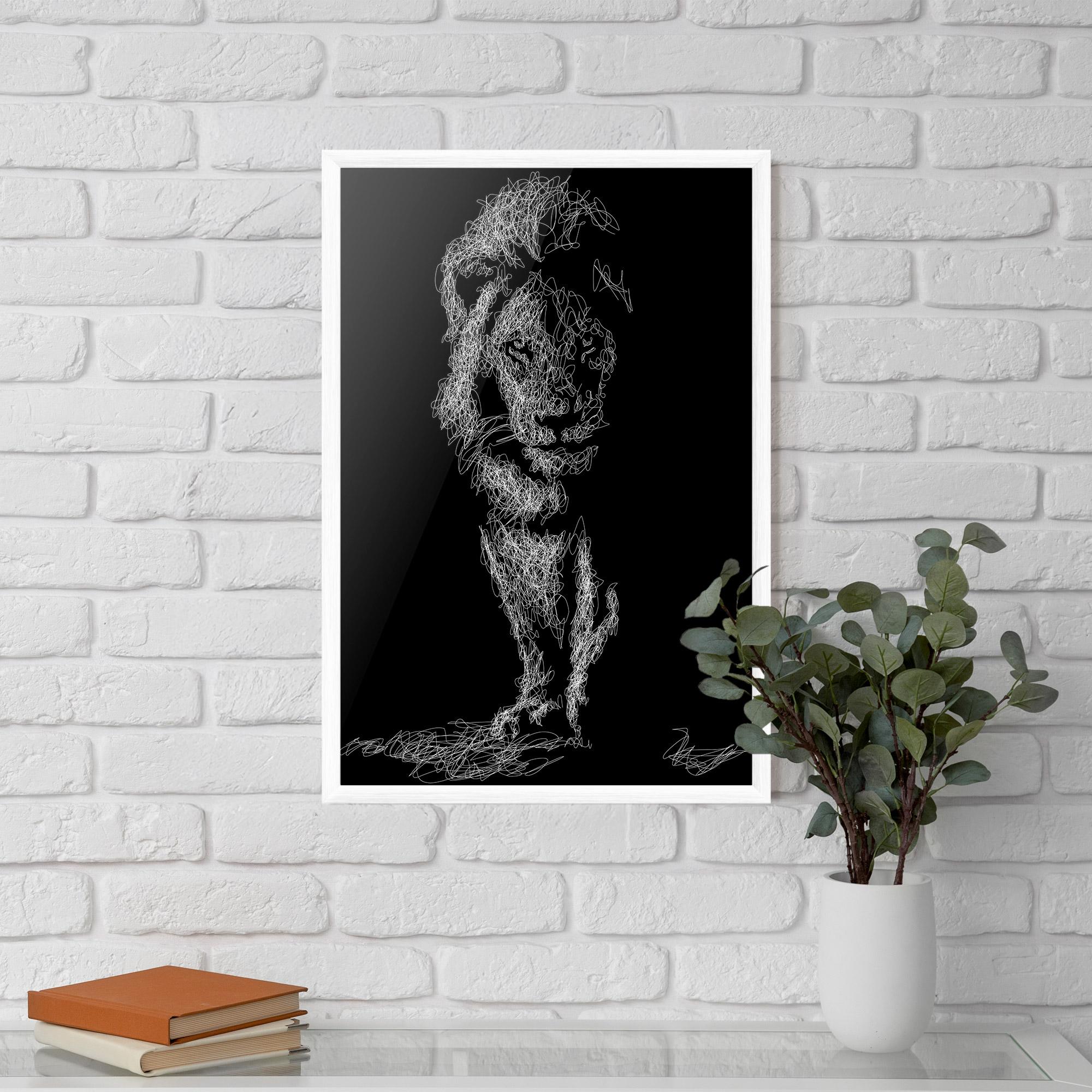 Plakat w Ramie Lion Signature mockup 5