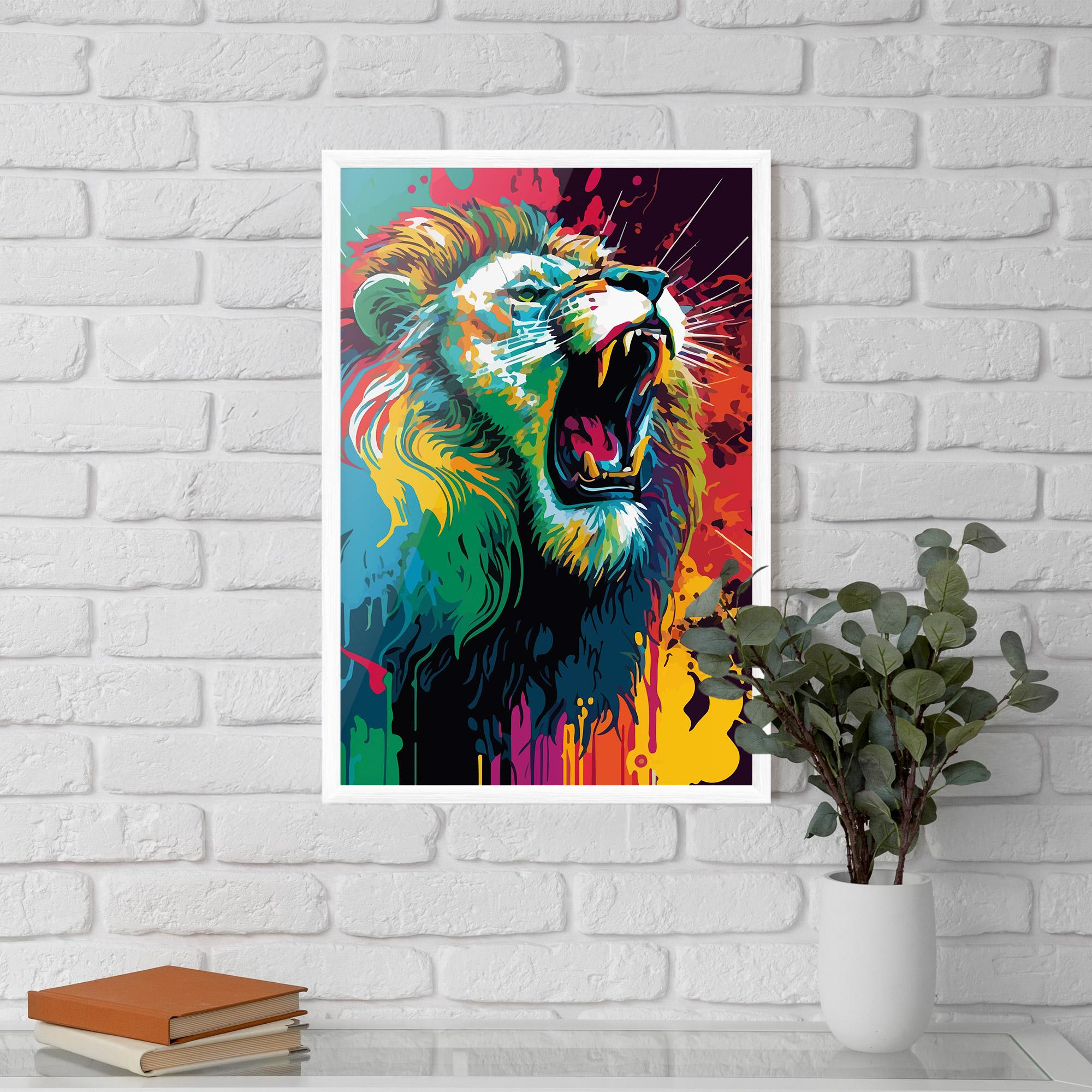Plakat w Ramie Lion Splash mockup 5