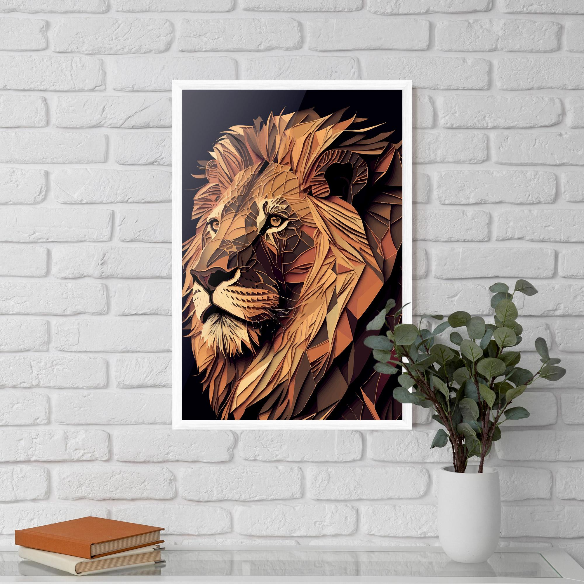 Plakat w Ramie Orange Mix Lion mockup 5