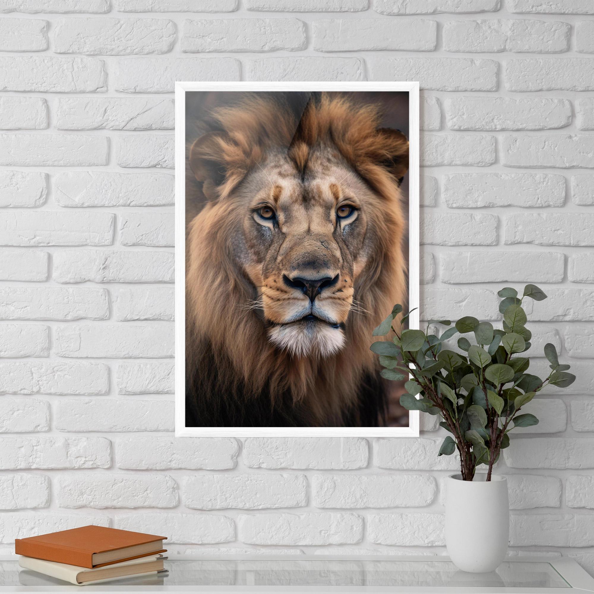 Plakat w Ramie Wild Lion View mockup 5