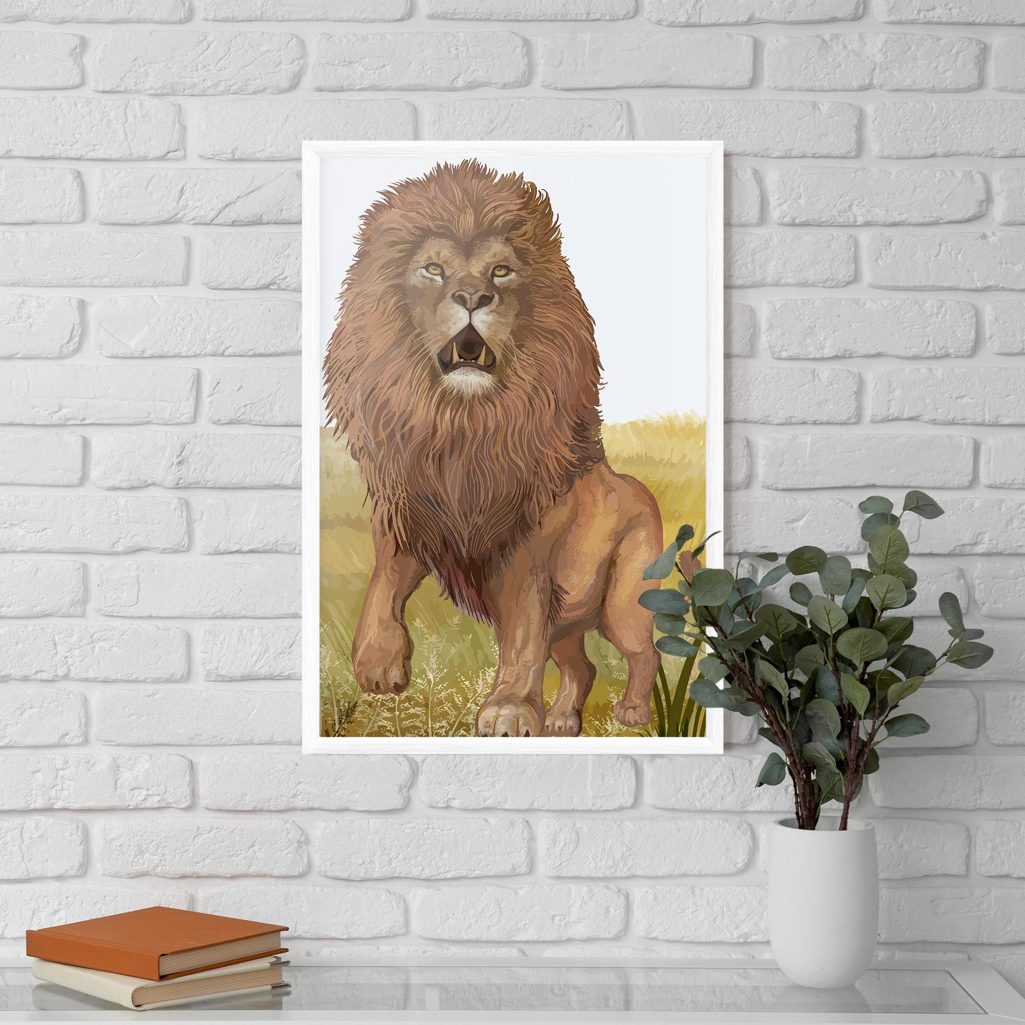 Plakat w Ramie Wild Lion mockup 5