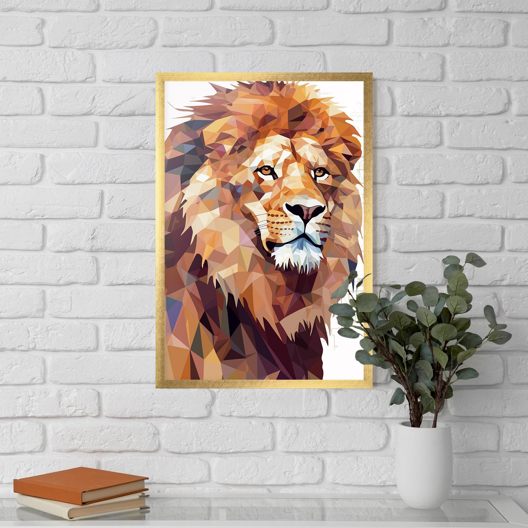 Plakat w Ramie Artistic Lion Head mockup 5