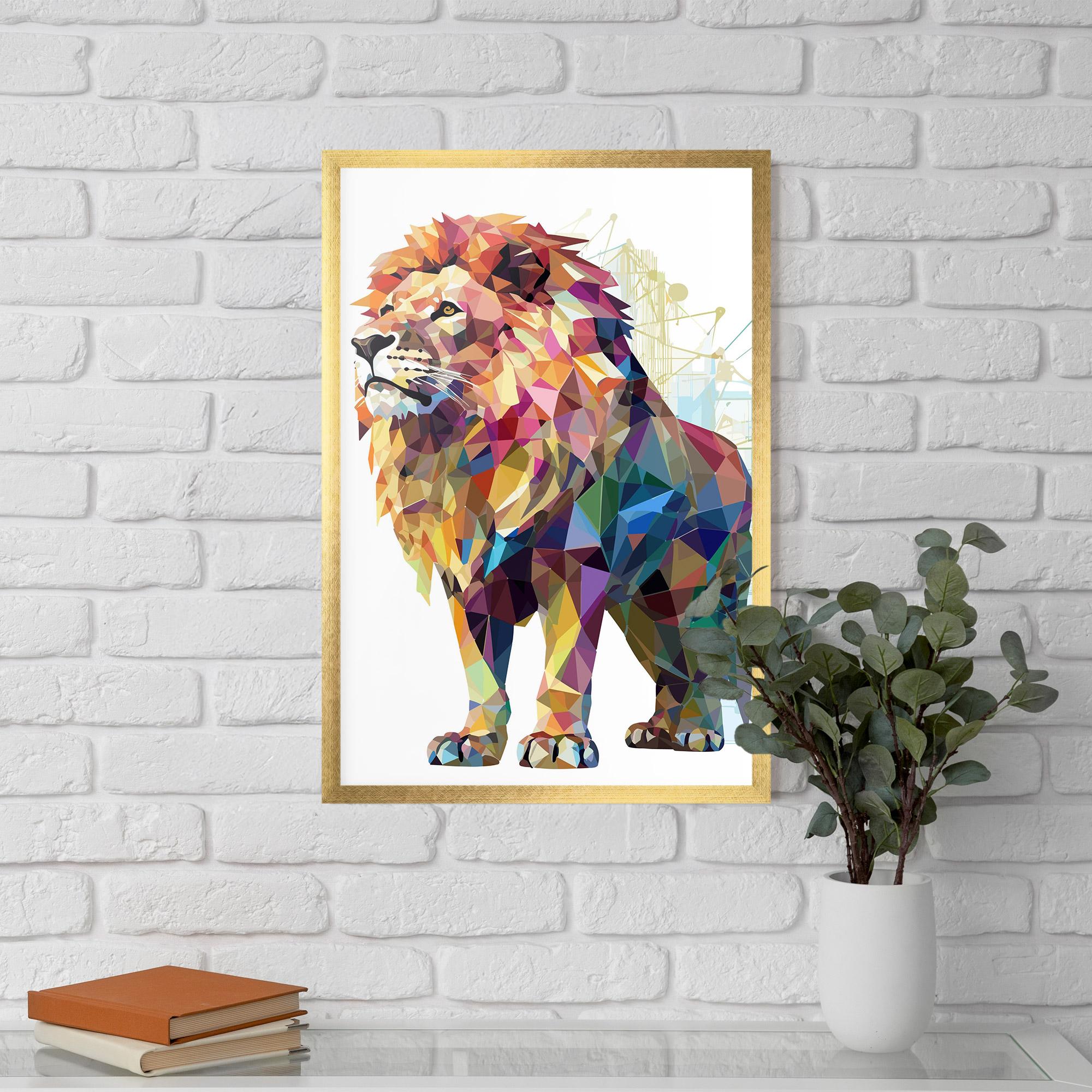 Plakat w Ramie Artistic Lion mockup 5