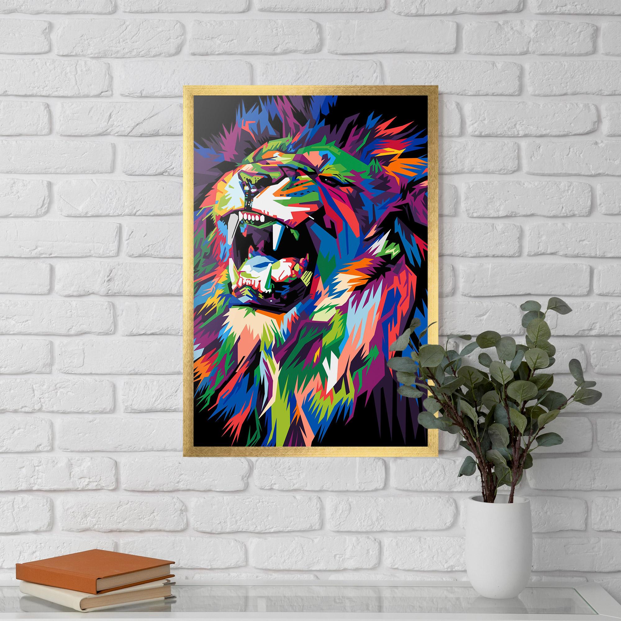 Plakat w Ramie Beautiful Lion mockup 5