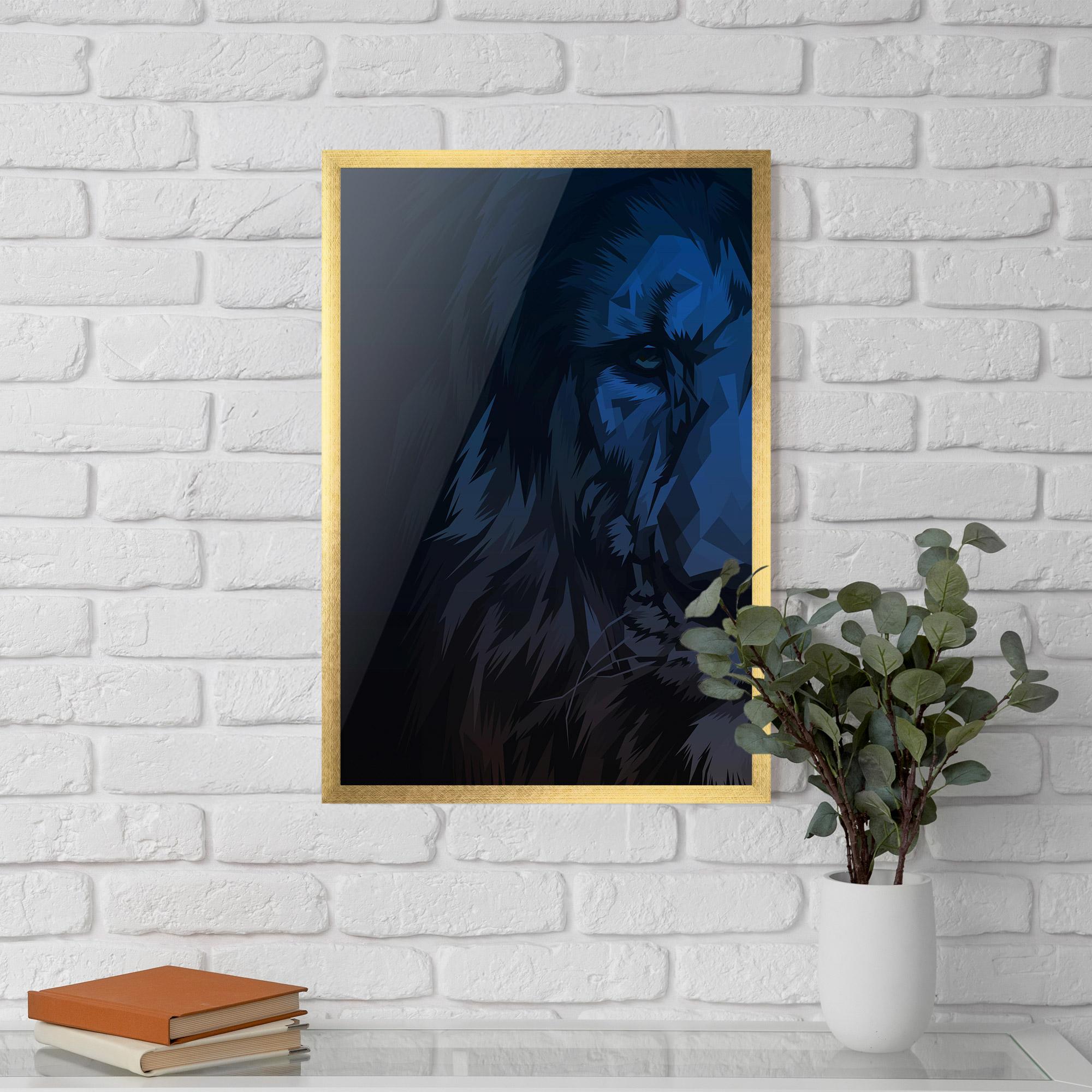 Plakat w Ramie Blue Lion mockup 5
