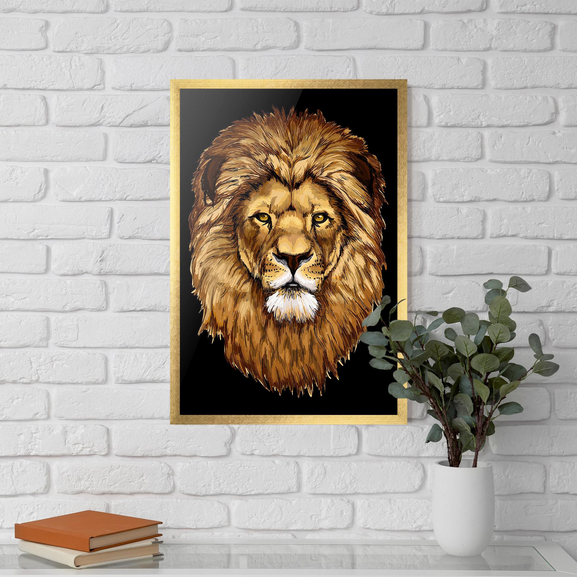Plakat w Ramie Lion Head mockup 5
