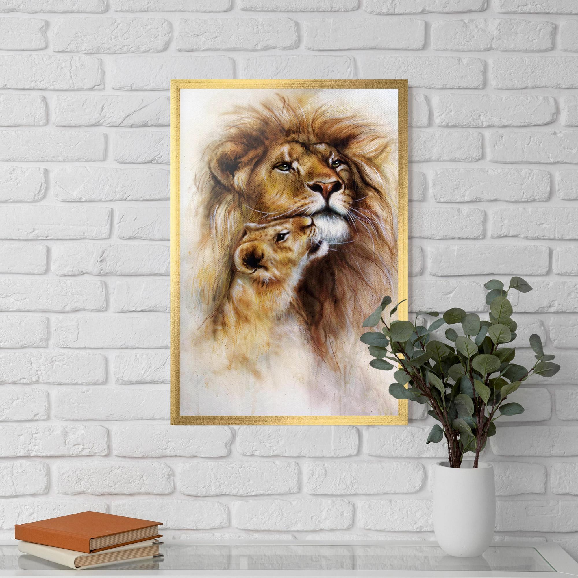 Plakat w Ramie Lion Love mockup 5