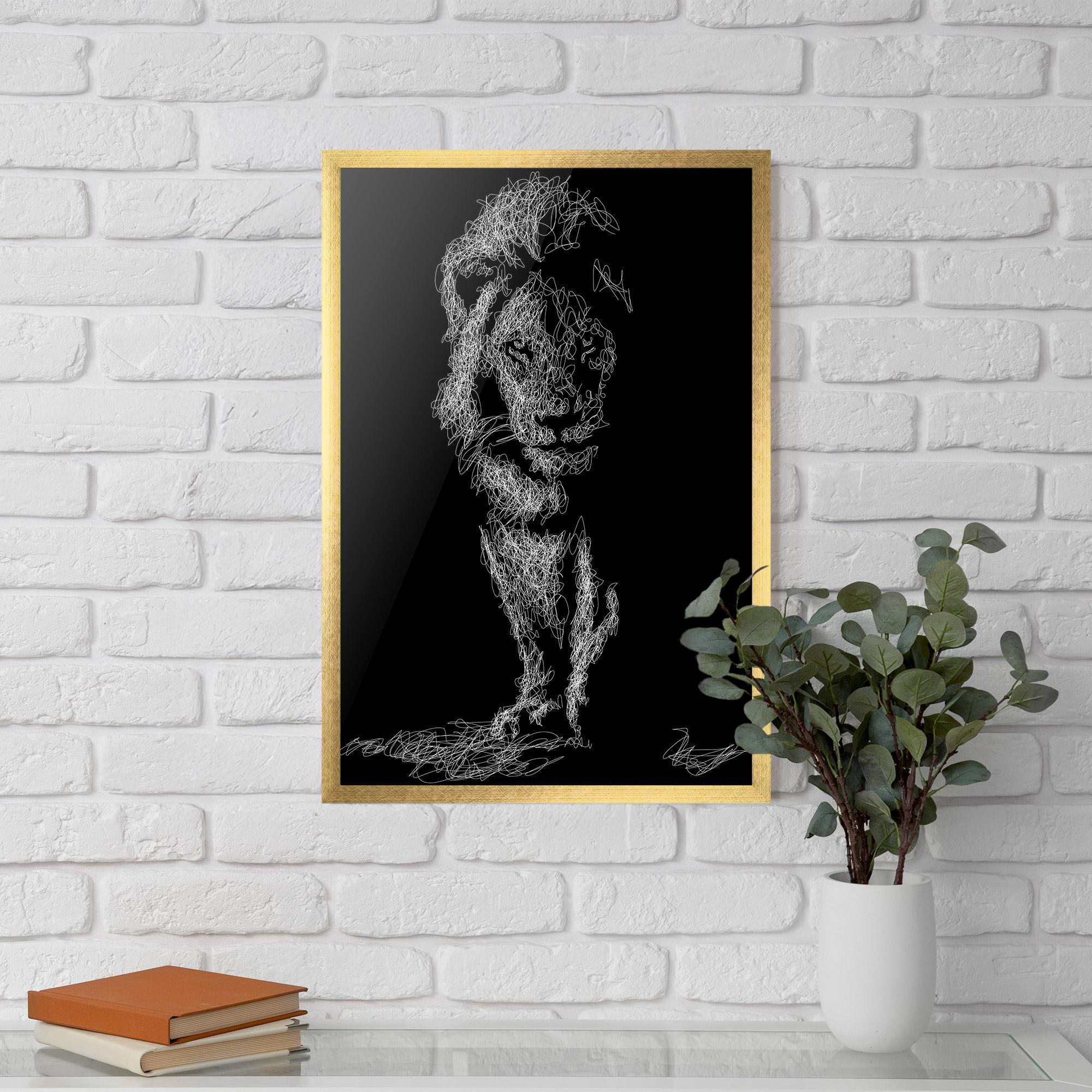 Plakat w Ramie Lion Signature mockup 5