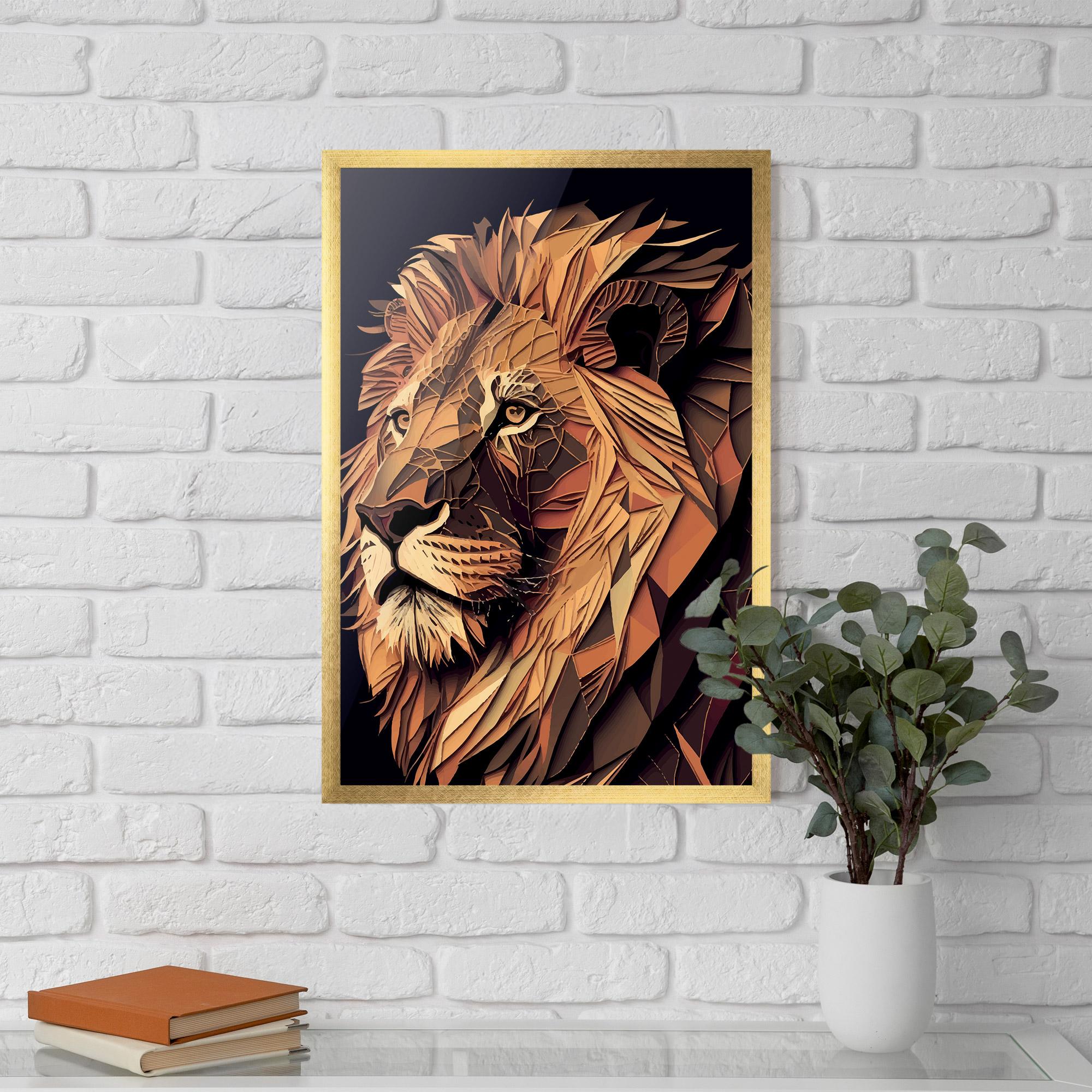 Plakat w Ramie Orange Mix Lion mockup 5