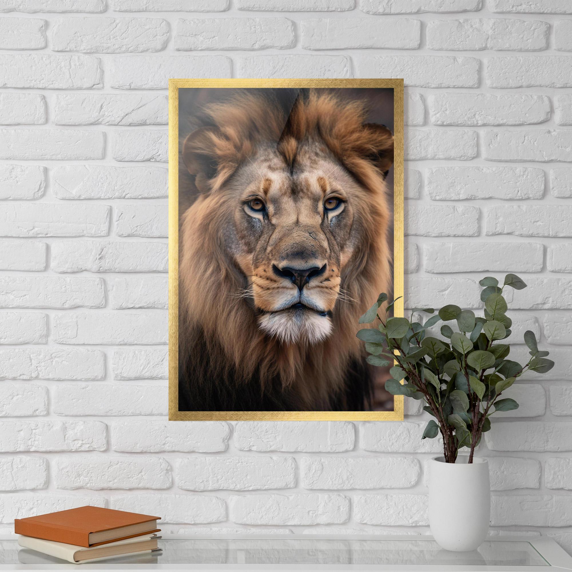 Plakat w Ramie Wild Lion View mockup 5