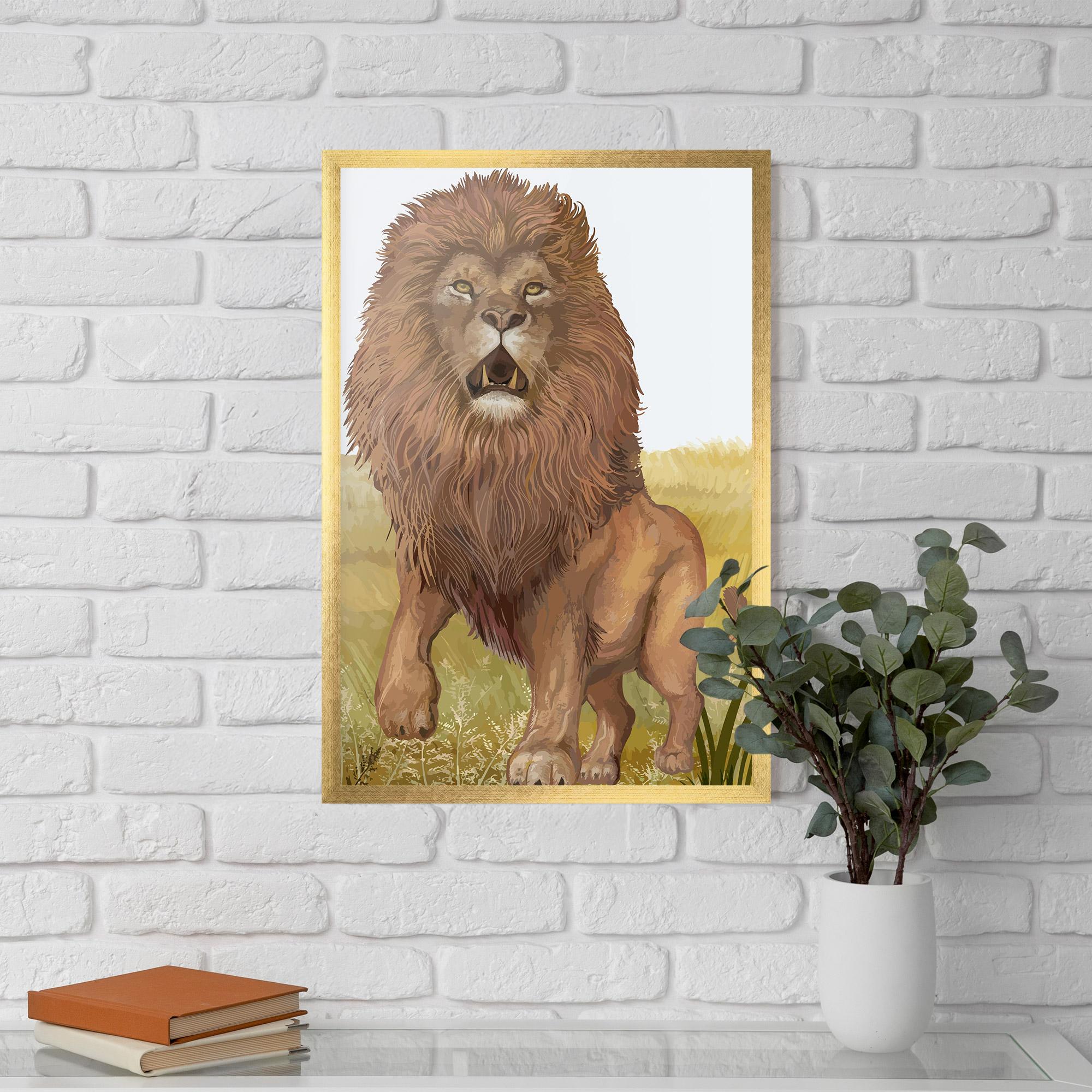 Plakat w Ramie Wild Lion mockup 5