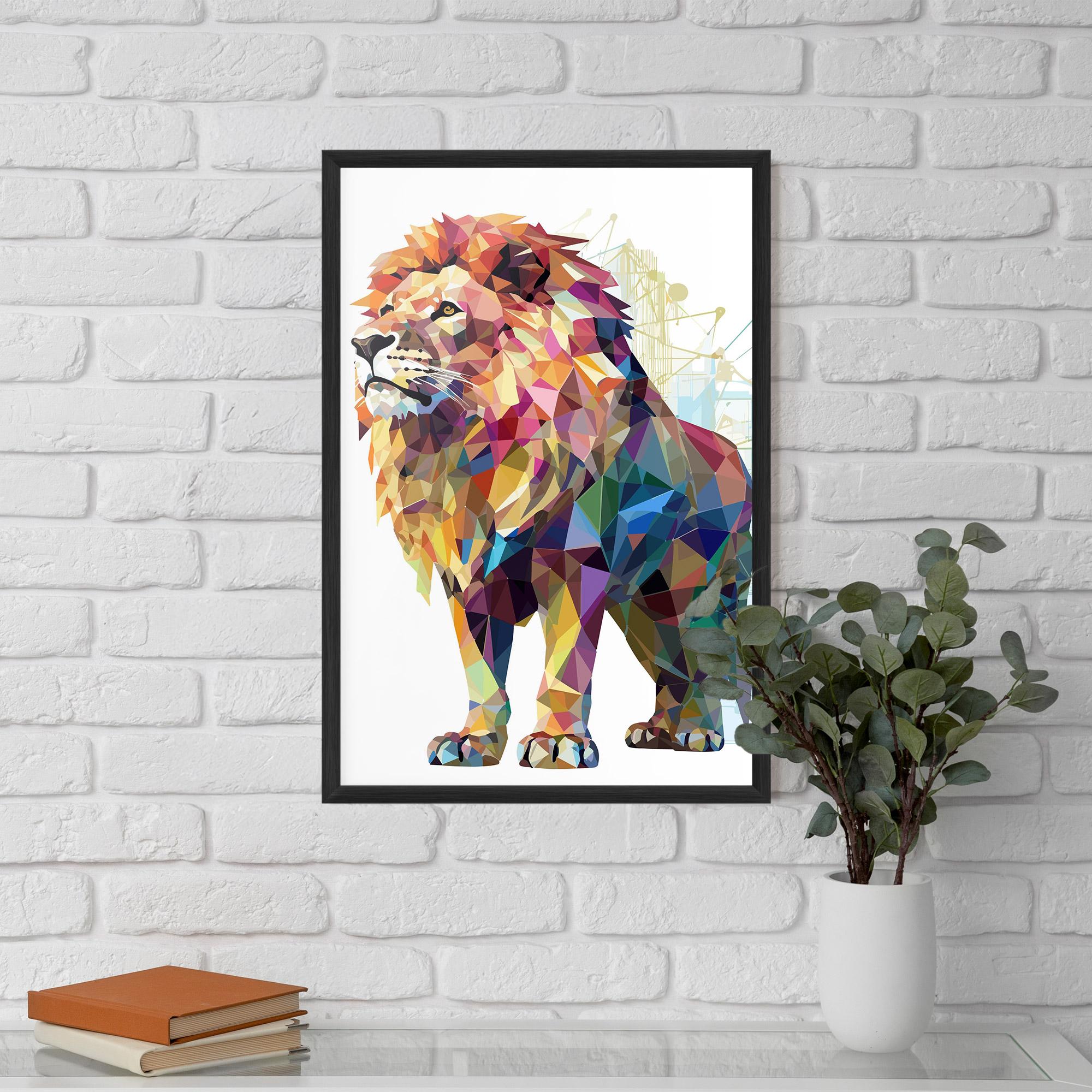 Plakat w Ramie Artistic Lion mockup 5