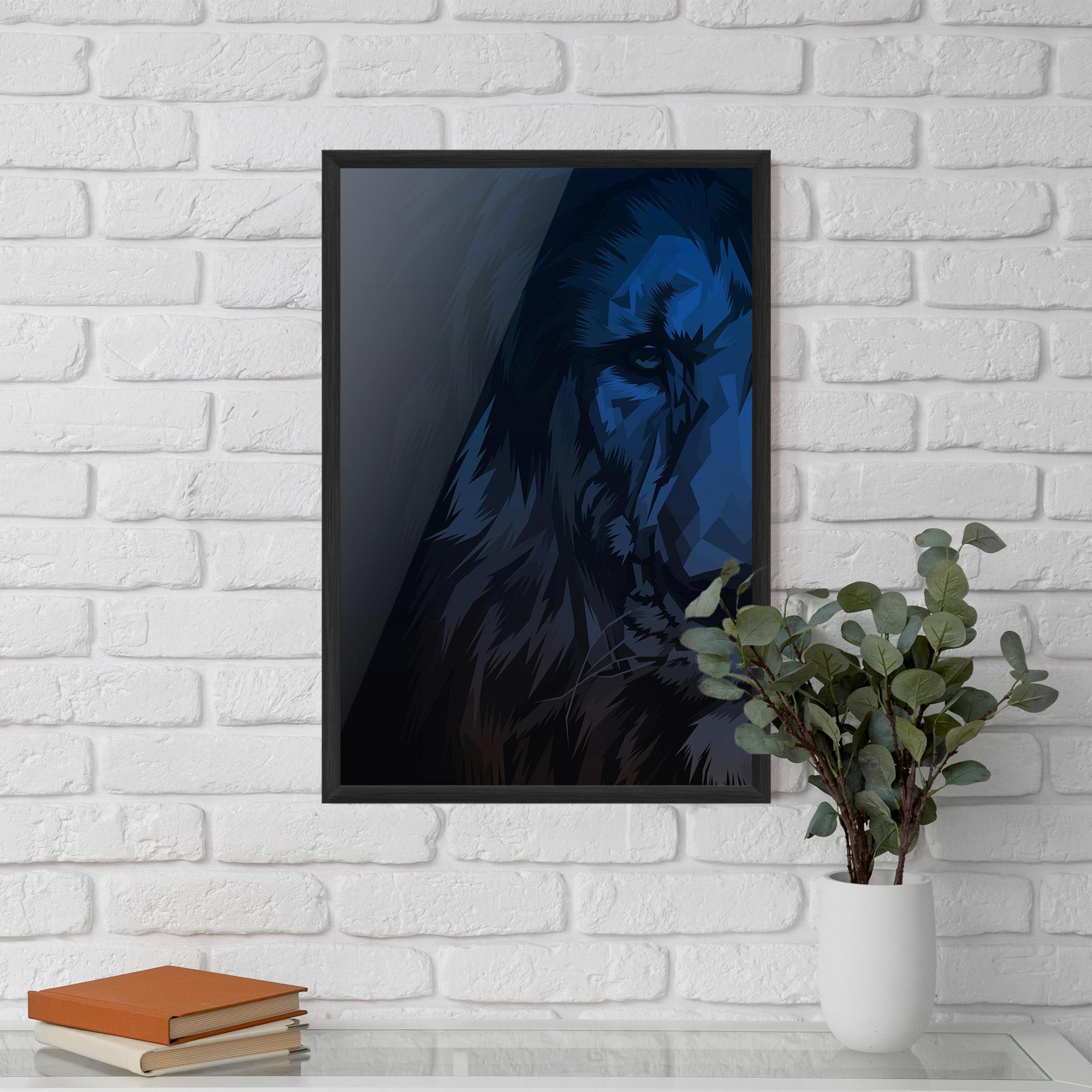 Plakat w Ramie Blue Lion mockup 5