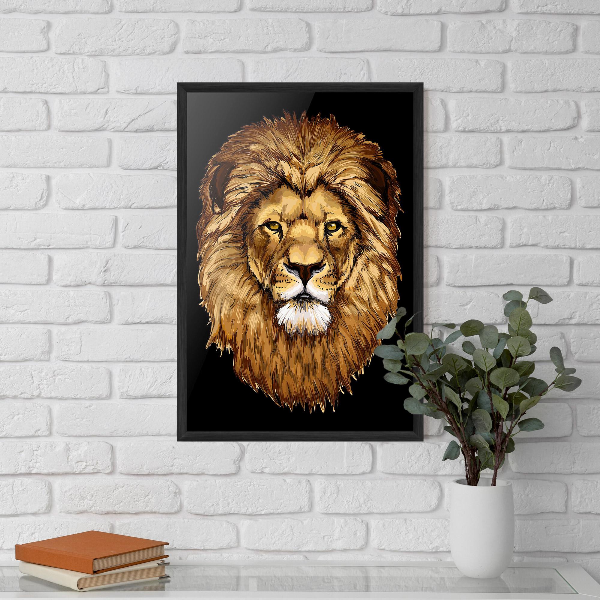 Plakat w Ramie Lion Head mockup 5