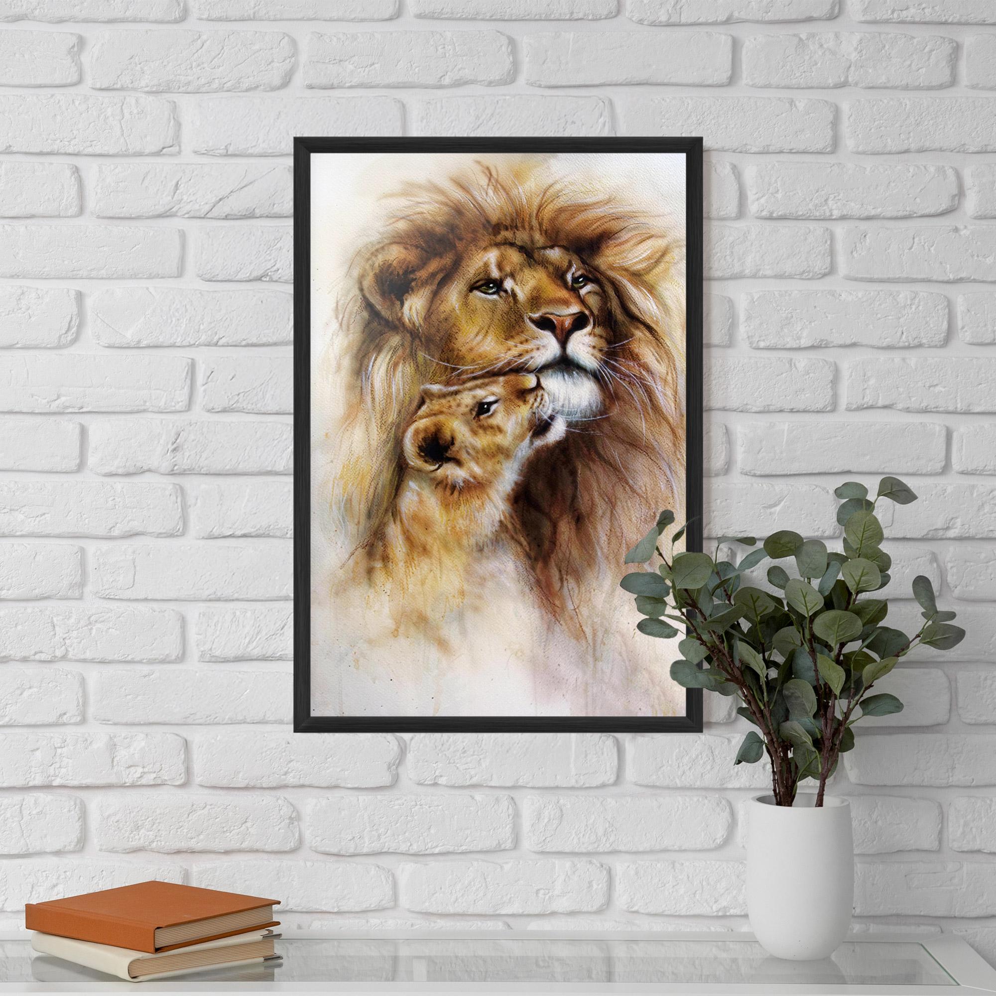 Plakat w Ramie Lion Love mockup 5